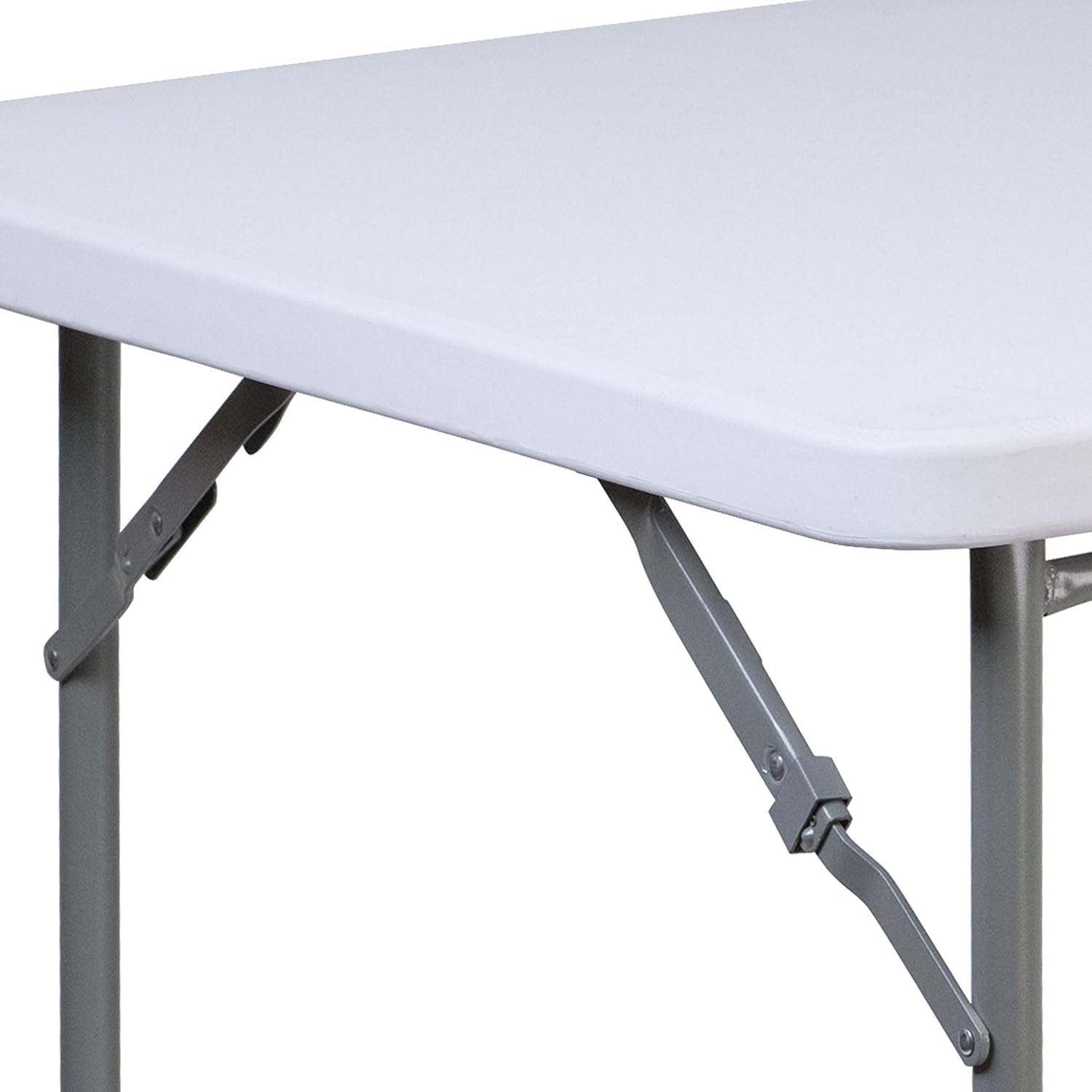 EMMA + OLIVER 2.81-Foot Square Granite White Plastic Card and Game Table