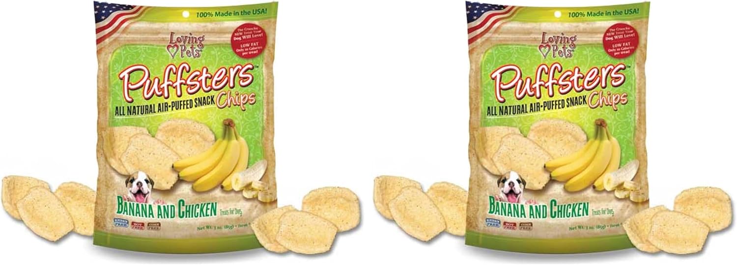 Loving Pets Puffsters Banana Chicken Treats for Dogs (4 oz), (5110)