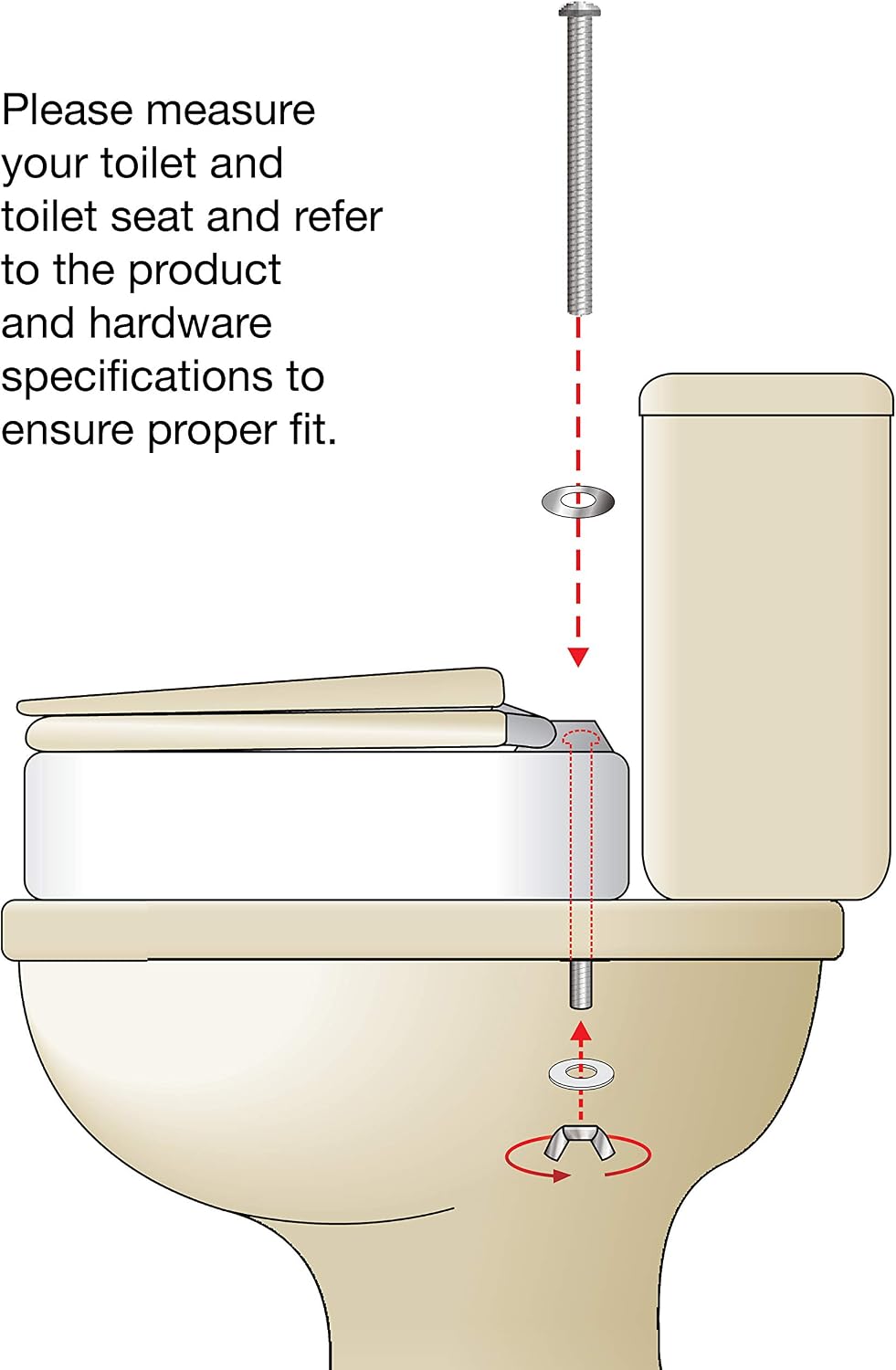 Essential Medical Supply Hinged Toilet Seat Riser for Elongated Toilets - 19 x 14 x 3.5 Inches
