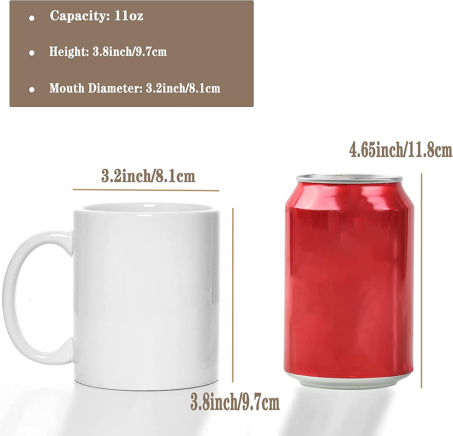 TANGLONG 11oz White Ceramic Sublimation Cups, 12PCS Mugs Blank for DIY gifts | Tazas Para Sublimar, Ceramic Cup, Sublimation Mugs Blank