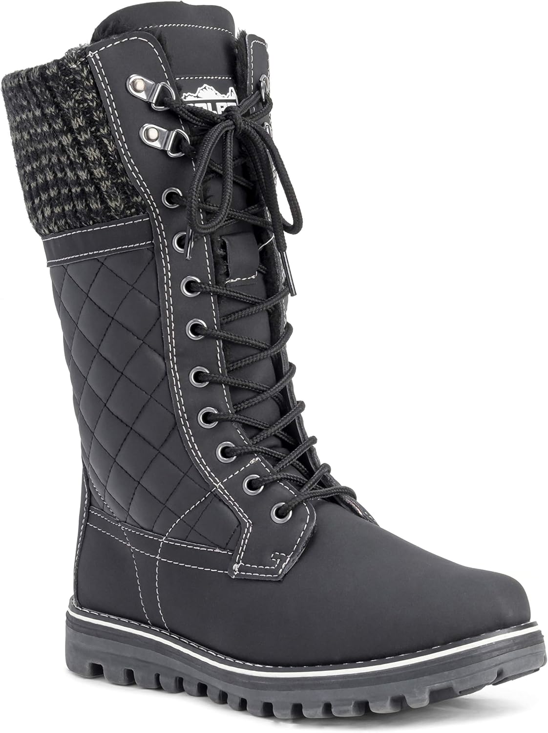 POLAR Womens Faux Fur Warm Thermal Waterproof Outdoor Walking Snow Winter Rubber Sole Calf Boots