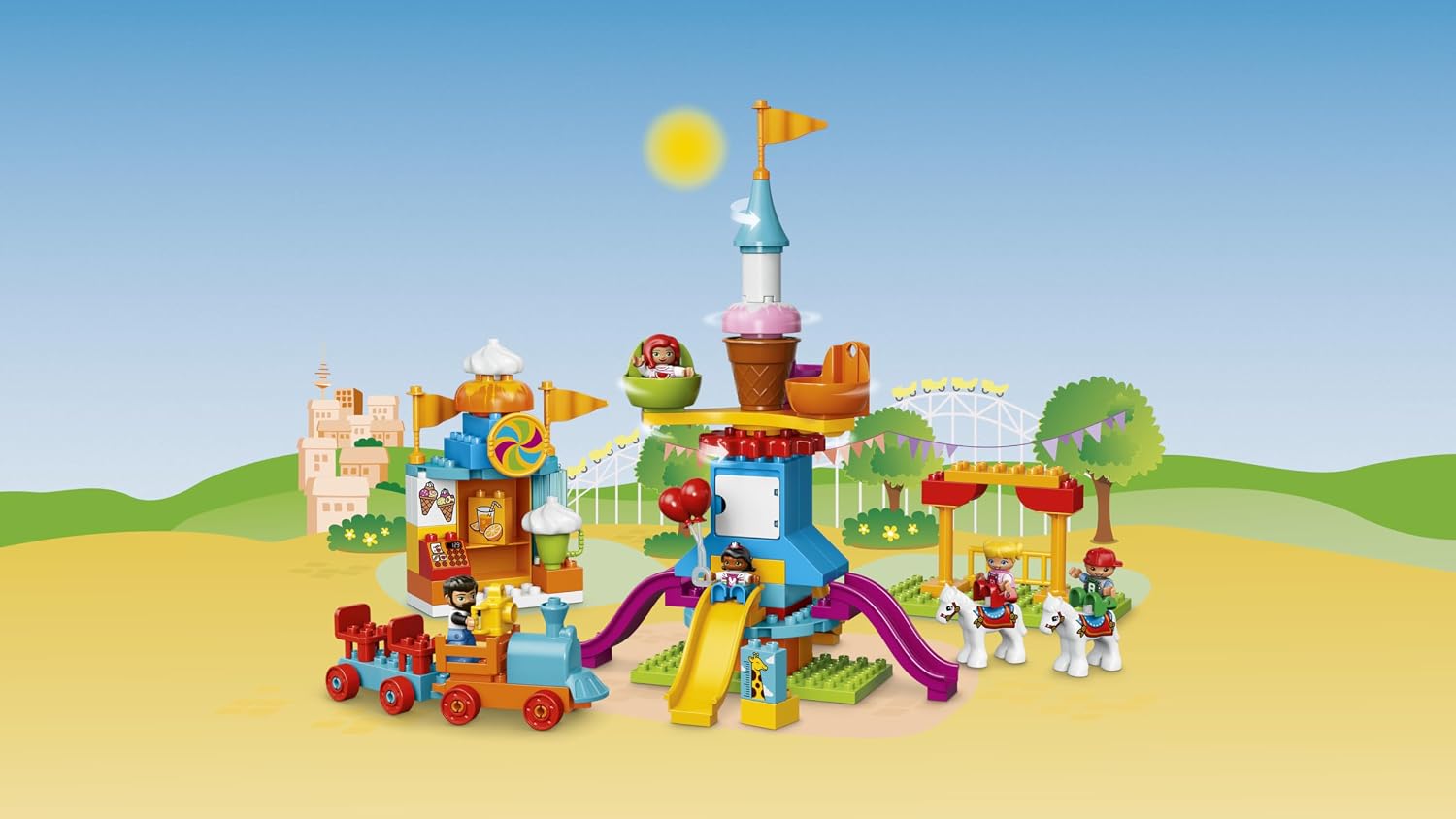 LEGO DUPLO Town Big Fair 10840 Role Play and Learning Building Blocks Set for Toddlers Including a Ferris Wheel, Carousel