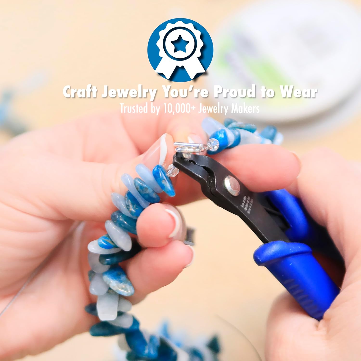 Beadalon Jewelry Crimping Tool Micro - Ergonomic & Compact, Dark Blue | Professional jewelry tools with precision crimping, ergonomic grips, versatile performance, and organized storage options.