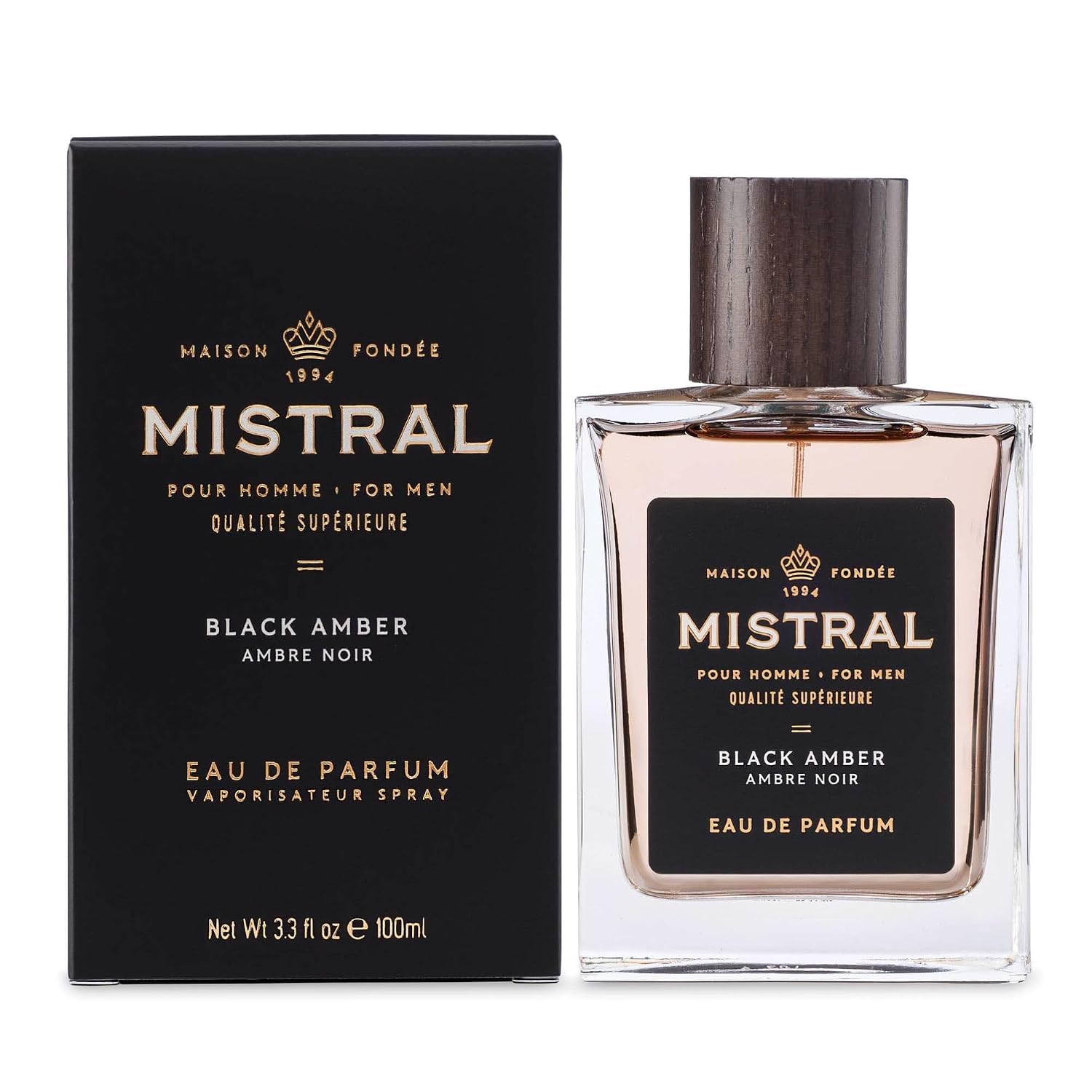 Mistral Bourbon Vanilla Eau de Parfum for Men, Men's Cologne, 3.4 Oz | Warm & Sweet Masculine Scent with Vanilla, Patchouli & Sandalwood, Cruelty-Free, Long-Lasting Perfume, Made in France