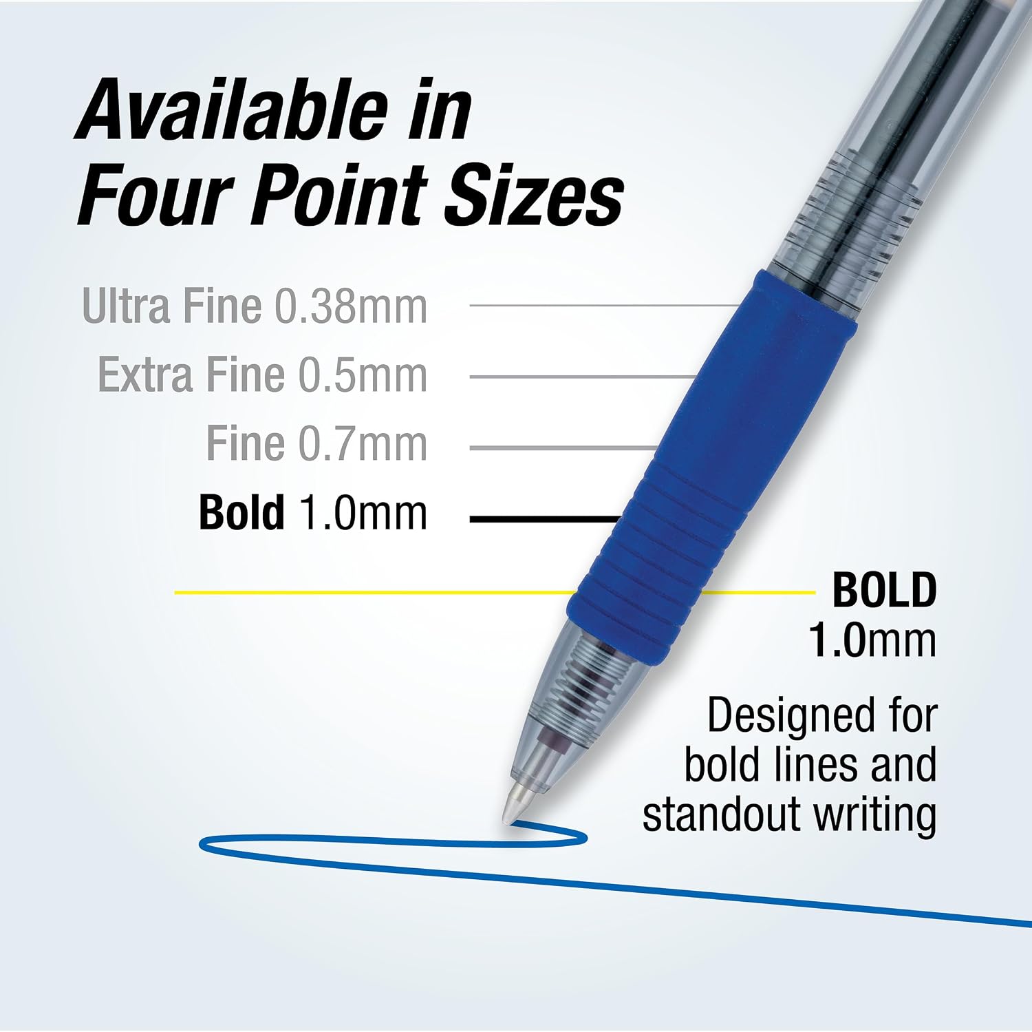 PILOT G2 Premium Rolling Ball Gel Pens, 1.0 mm, Black Ink, 4-Pack
