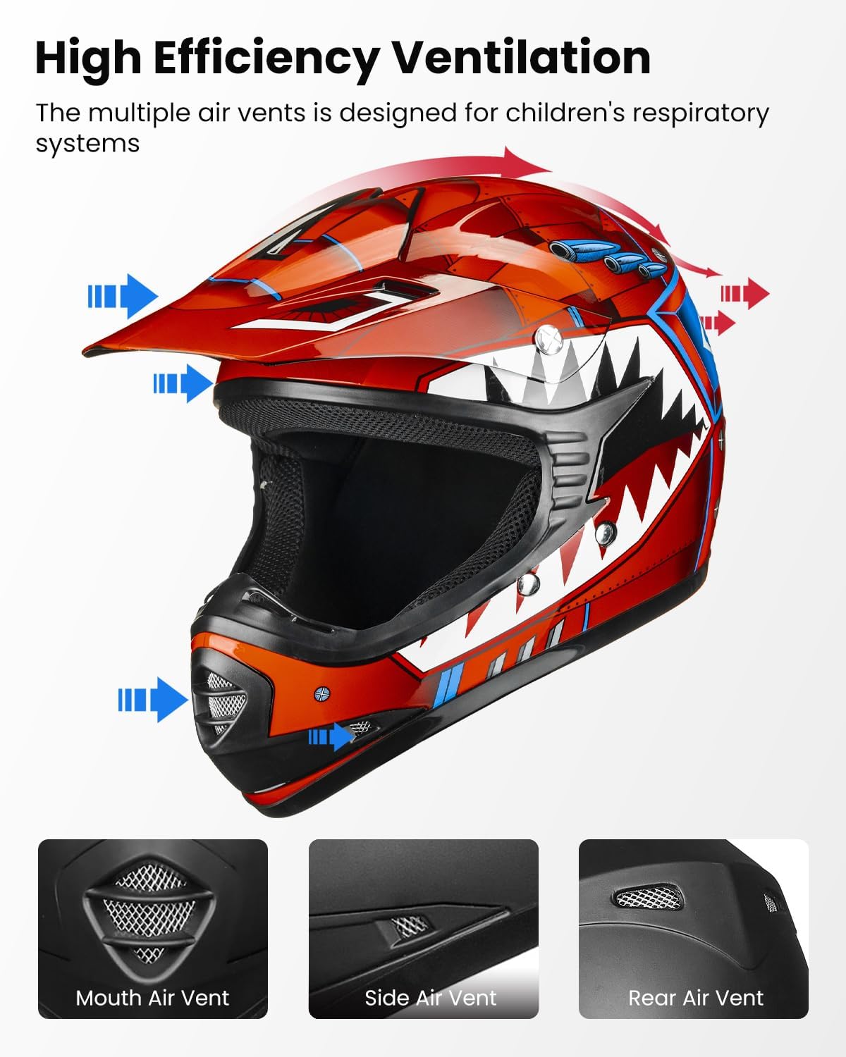 ILM Youth Kids ATV Motocross Helmet Goggles Sports Gloves Dirt Bike Motorcycle Off Road DOT Approved B07 (Youth-L, Matte Black)