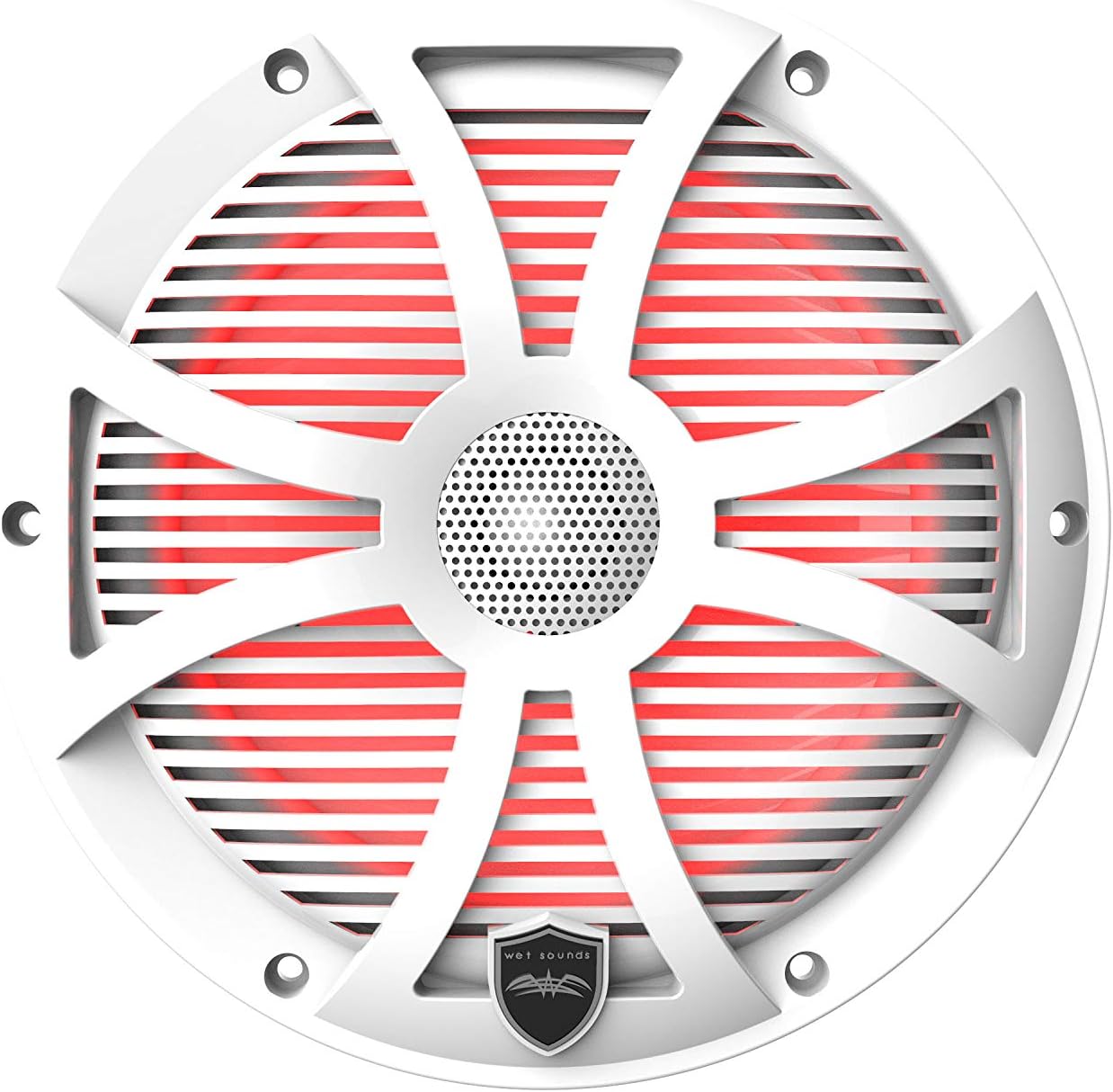wet sounds | REVO 8-SWW | High Output Component Style 8" Marine Coaxial Speaker with RGB Backlighting and Enclosed White SW Grille