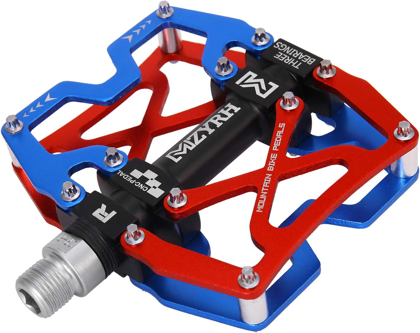 MZYRH Mountain Bike Pedals, Ultra Strong Colorful CNC Machined 9/16" Cycling Sealed 3 Bearing Pedals