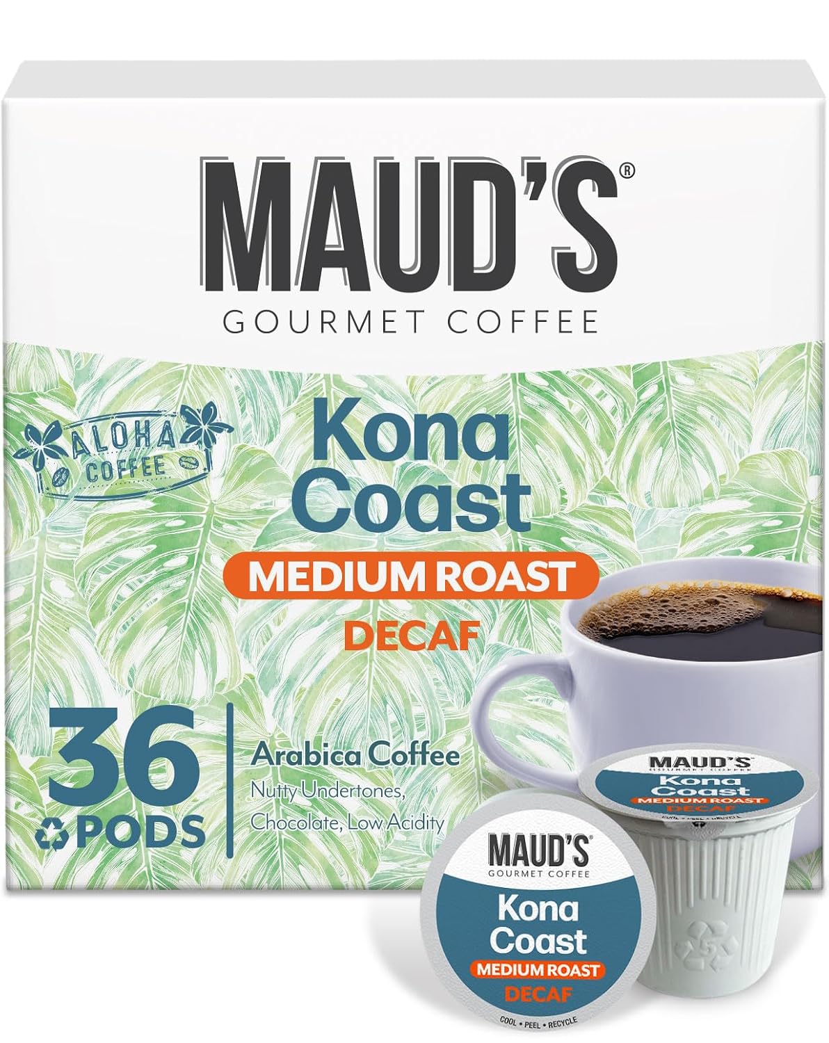 Maud’s Decaf Dark Roast Coffee Pods, 100ct | Decaffeinated Coffee in Single Serve Pods – Compatible with Keurig Coffee Makers