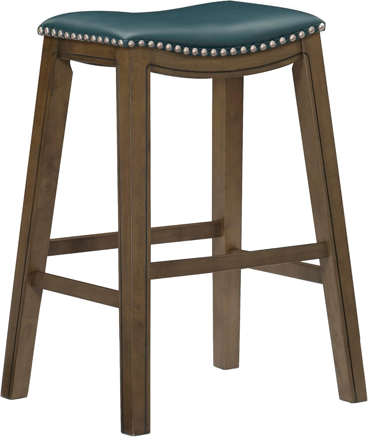 Lexicon Ordway Solid Wood Counter Height Stool - Saddle Kitchen Stool Counter Height Stools for Dining, Armless Chair Seating Options, Perfect for Casual Entertaining Spaces, 25" SH, Black