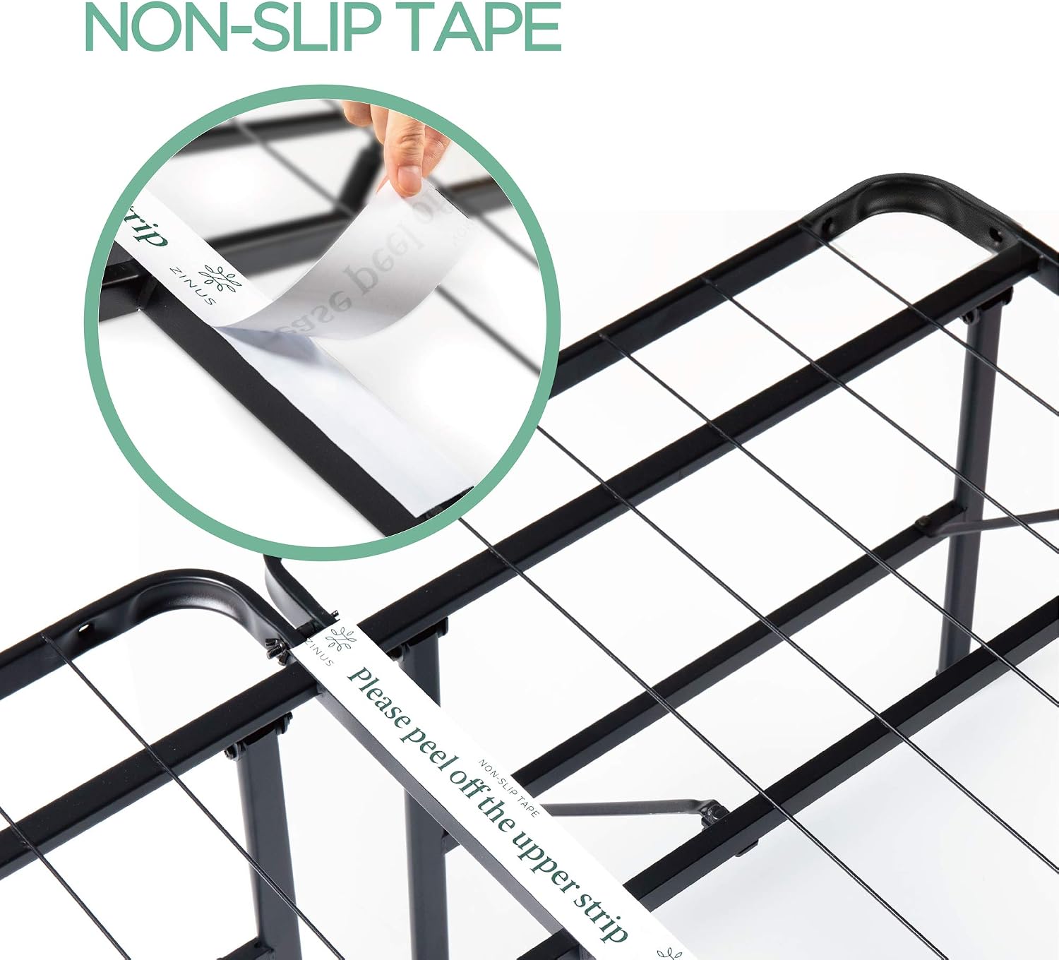 Zinus SmartBase Tool-Free Assembly Mattress Foundation, 14 Inch Metal Platform Bed Frame, No Box Spring Needed, Sturdy Steel Frame, Underbed Storage, Black, Queen