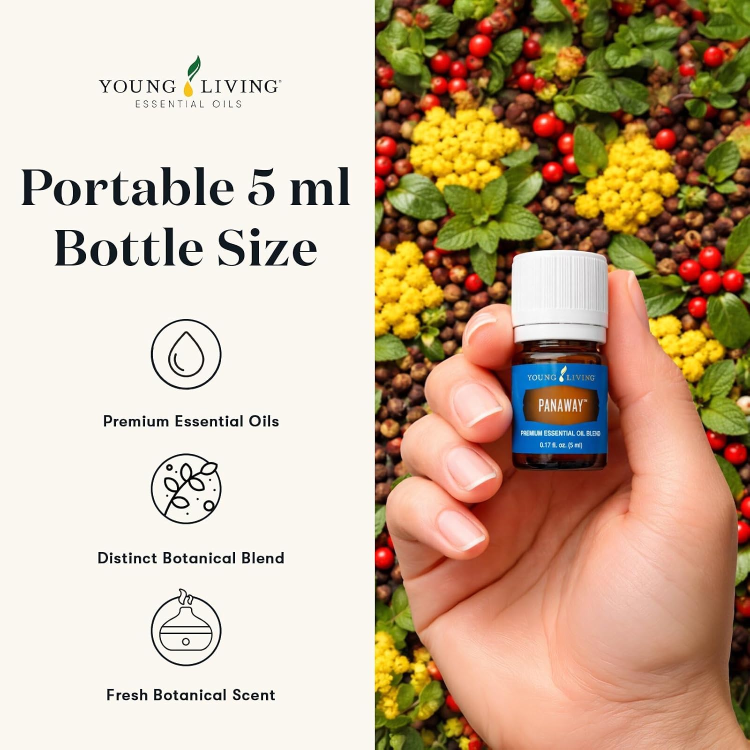 Young Living Thieves Vitality Essential Oil Blend | 5 ml | Warm Spicy Herbal Aroma for Diffusers, Massage & Aromatherapy | Clove, Lemon, Cinnamon, Eucalyptus & Rosemary Blend | Seed to Seal Quality