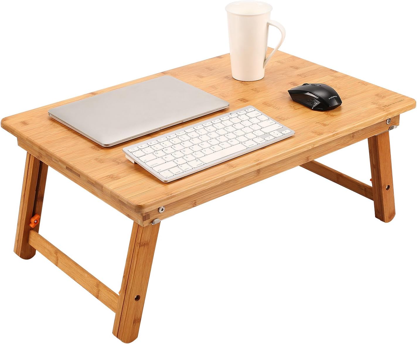 Nnewvante Large Floor Desk Foldable Tray for Adults, Bamboo 33.5 x 17.7in