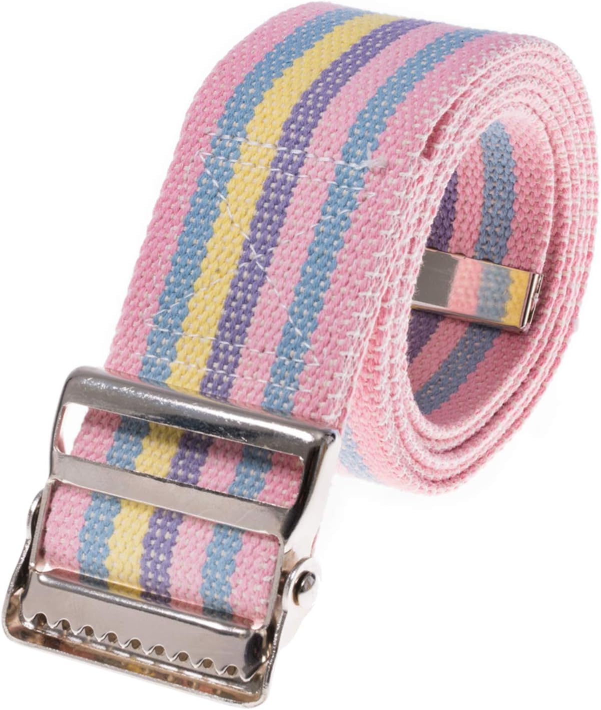 COW&COW Transfer and Gait Belt with Metal Buckle - Transfer Walking and Standing Assist Aid for Caregiver Nurse Therapist 2 inches (Beige with Stripes, 60")