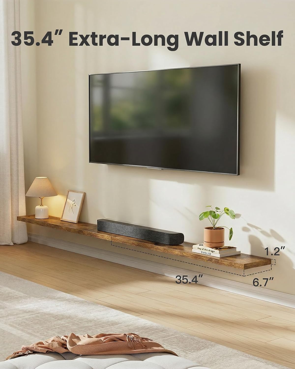 AMADA HOMEFURNISHING Floating Shelves, Wall Shelves for Bathroom/Living Room/Bedroom/Kitchen Decor