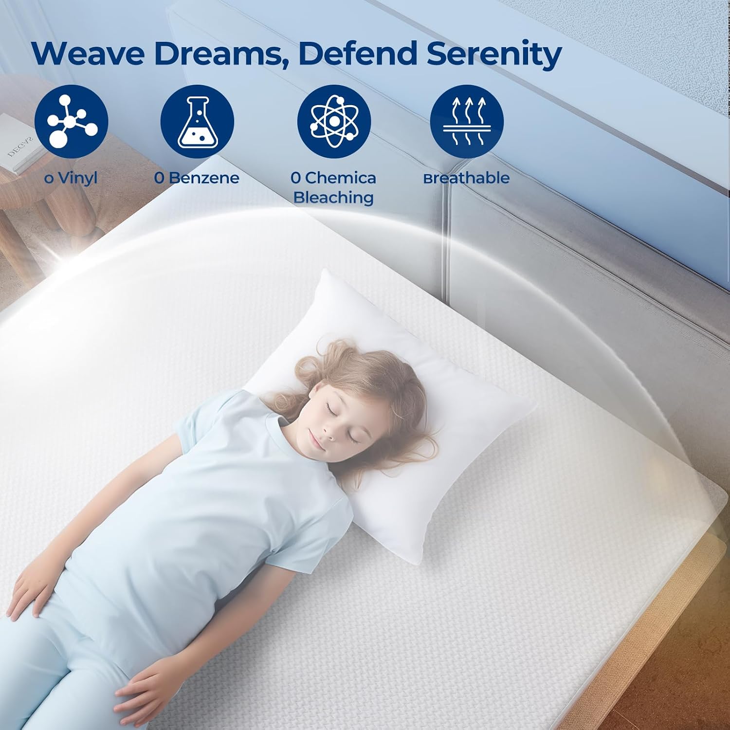 TASTELIFE Queen Waterproof Mattress Protector, Microfiber, 60x80 Inches | 8"-21" Deep Pocket Smooth Fitted Cover, Soft Breathable & Noiseless, Vinyl-Free Machine Washable
