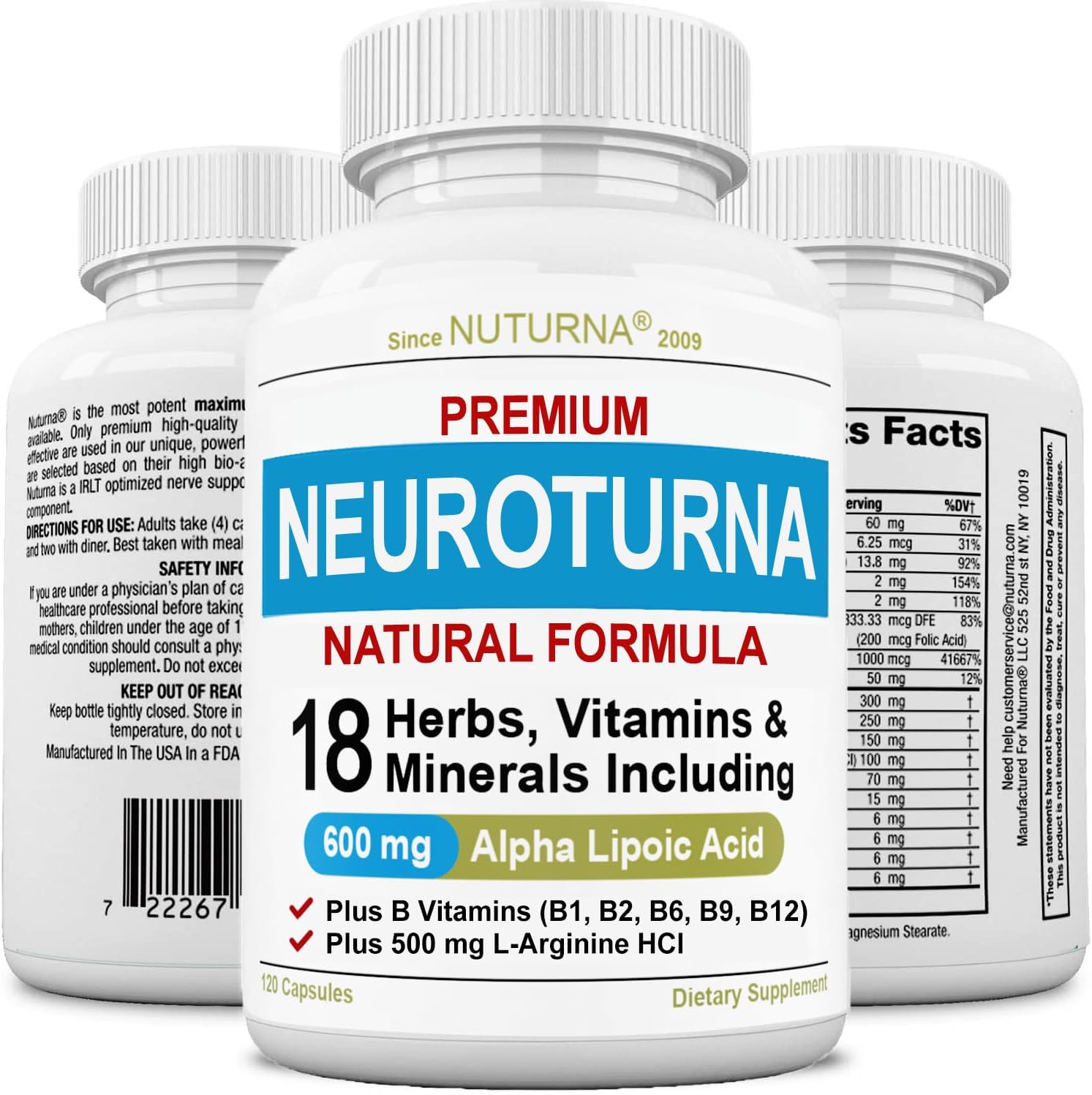 Neuropathy Support Supplement with 1200 mg HP-99 Alpha Lipoic Acid - Max Strength ALA Nerve Formula for Feet Hands Fingers Legs - Ultra Potent 18 in