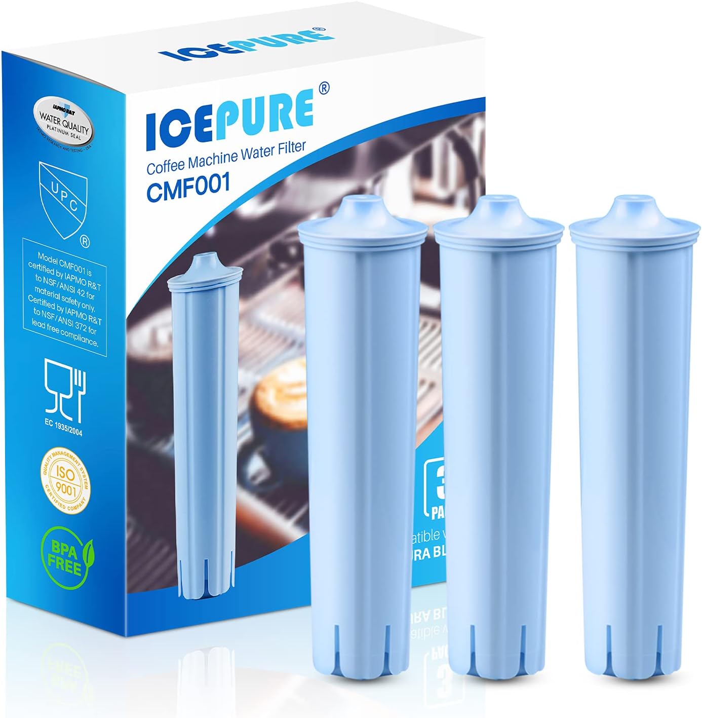 ICEPURE Jura Clearyl Blue, Compatible Coffee Machines Water Filter Cartridge - Replaces Jura Blue Filters