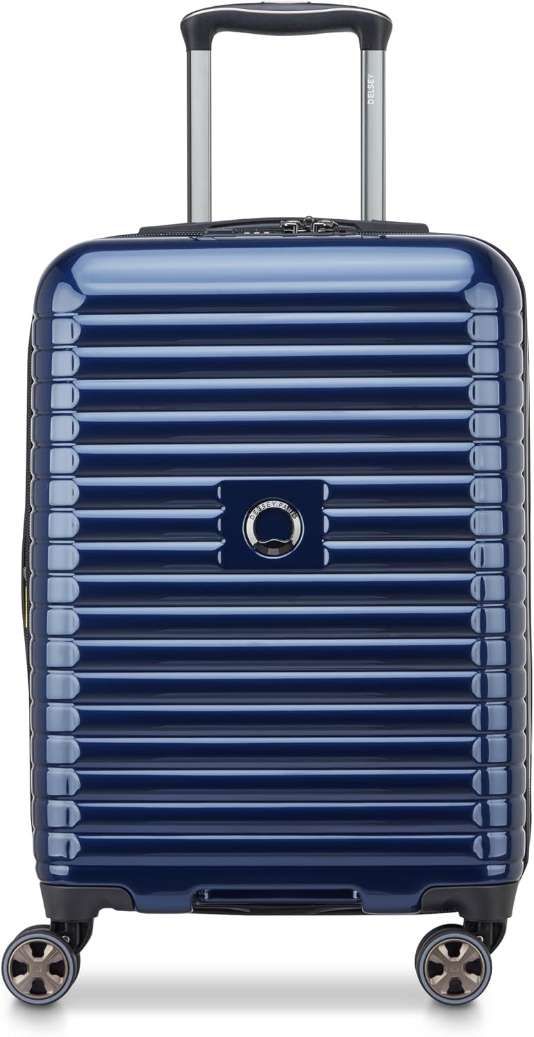 DELSEY PARIS Cruise 3.0, 20 Inch Carry-On Hardside Luggage, Deep Sea Navy | Expandable Suitcase, Lightweight 100% Polycarbonate Shell, Dual-Density Spinner Wheels, USB Port, TSA Lock