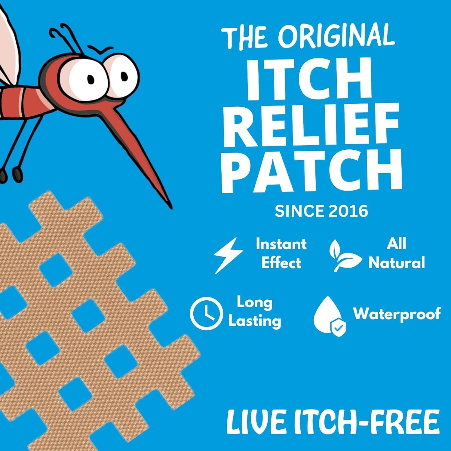 Moskinto The Original Mosquito Itch Relief Patches for Kids & Adults, Bug Bite Patches Soothe Swelling & Itching, Anti Itch Bug Bite Relief