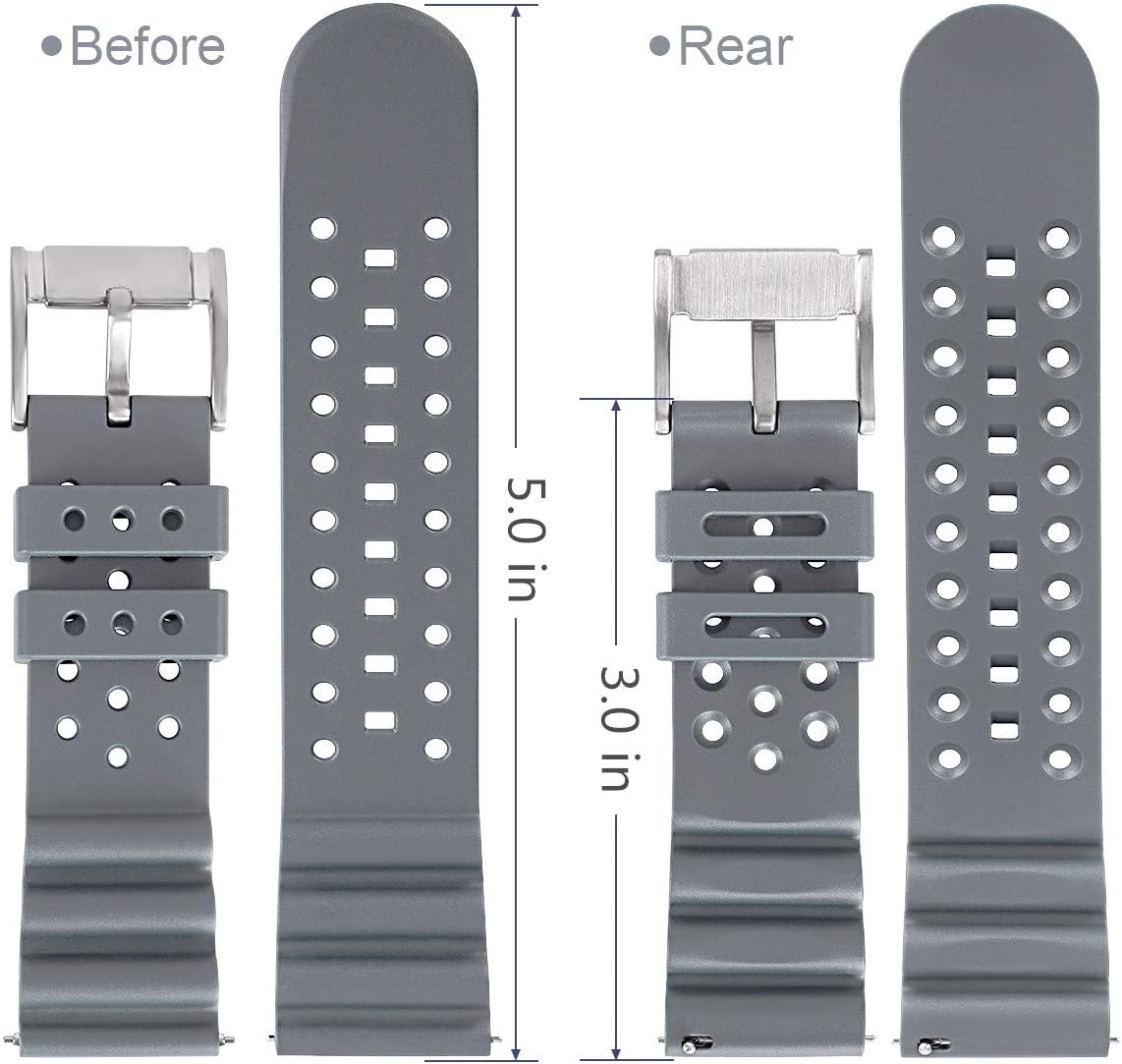 HUAFIY Silicone Watch Band 20mm22mm24mm FKM Rubber Watch Band for Men Women