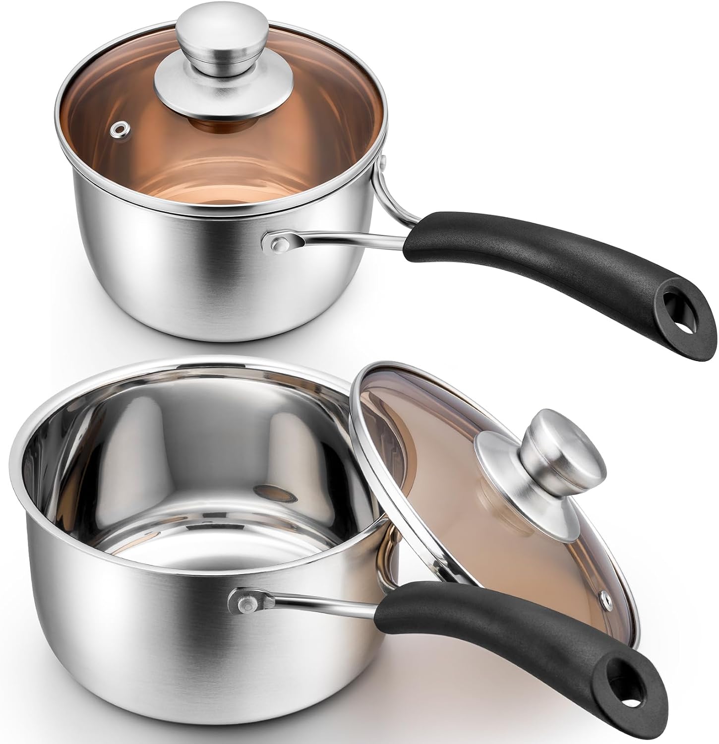 P&P CHEF 1 Quart Sauce Pan With Lid, Small Pot Saucepan, 1 Pc