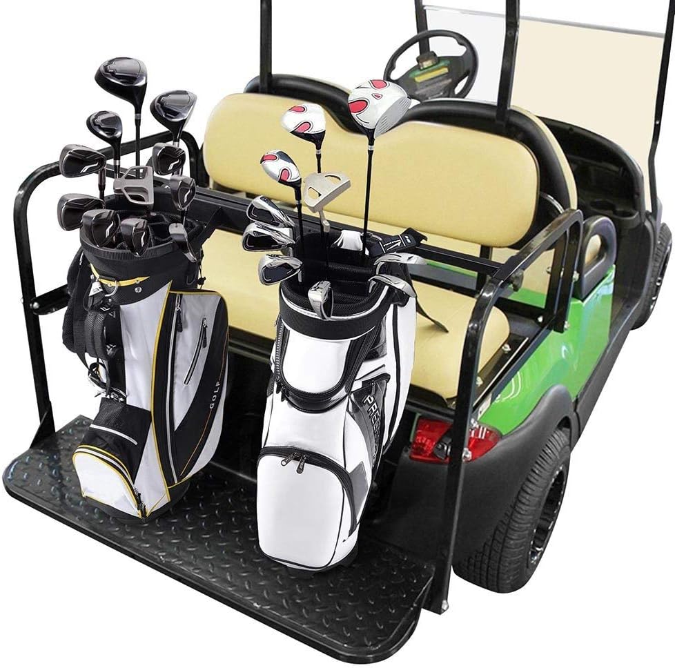 AW Universal Golf Bag Attachment Golf Bag Holder Bracket Rack for Golf Cart | Rear Seat Black