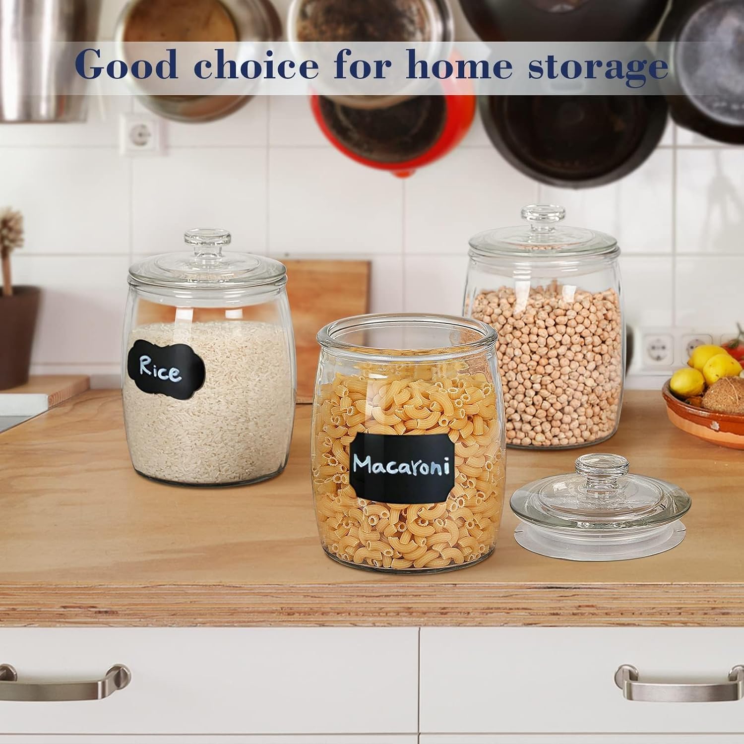 Ritayedet 2 Pack Cookie Jar, Half Gallon Glass Jars with Lids, Candy Jar