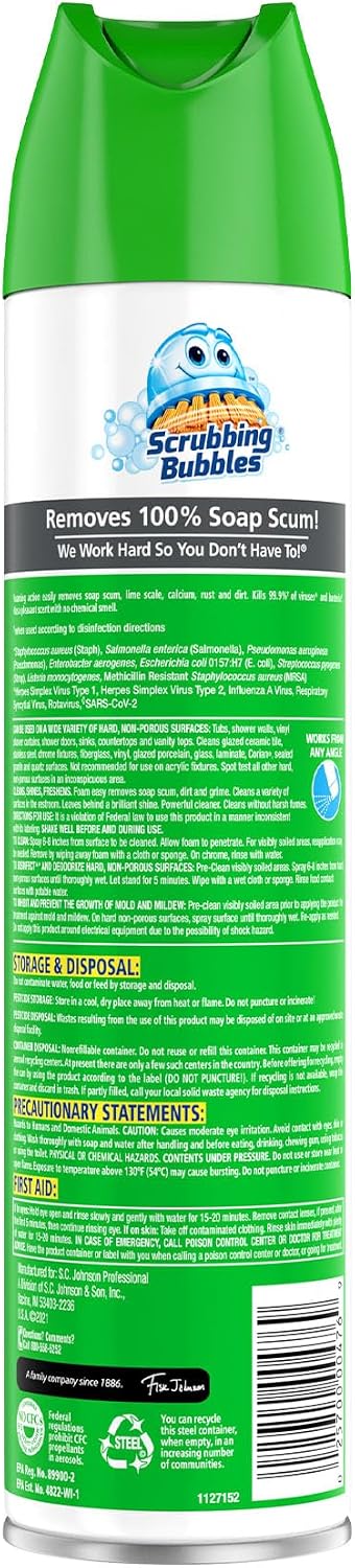 SC Johnson Professional Scrubbing Bubbles Bathroom Disinfectant, 12 Pack