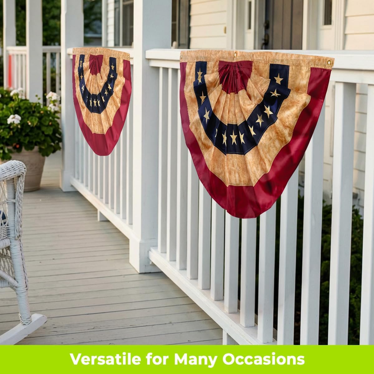 Briarwood Lane 4th of July Bunting 48" X 24 Tea Stained Patriotic For 4th of July Bunting