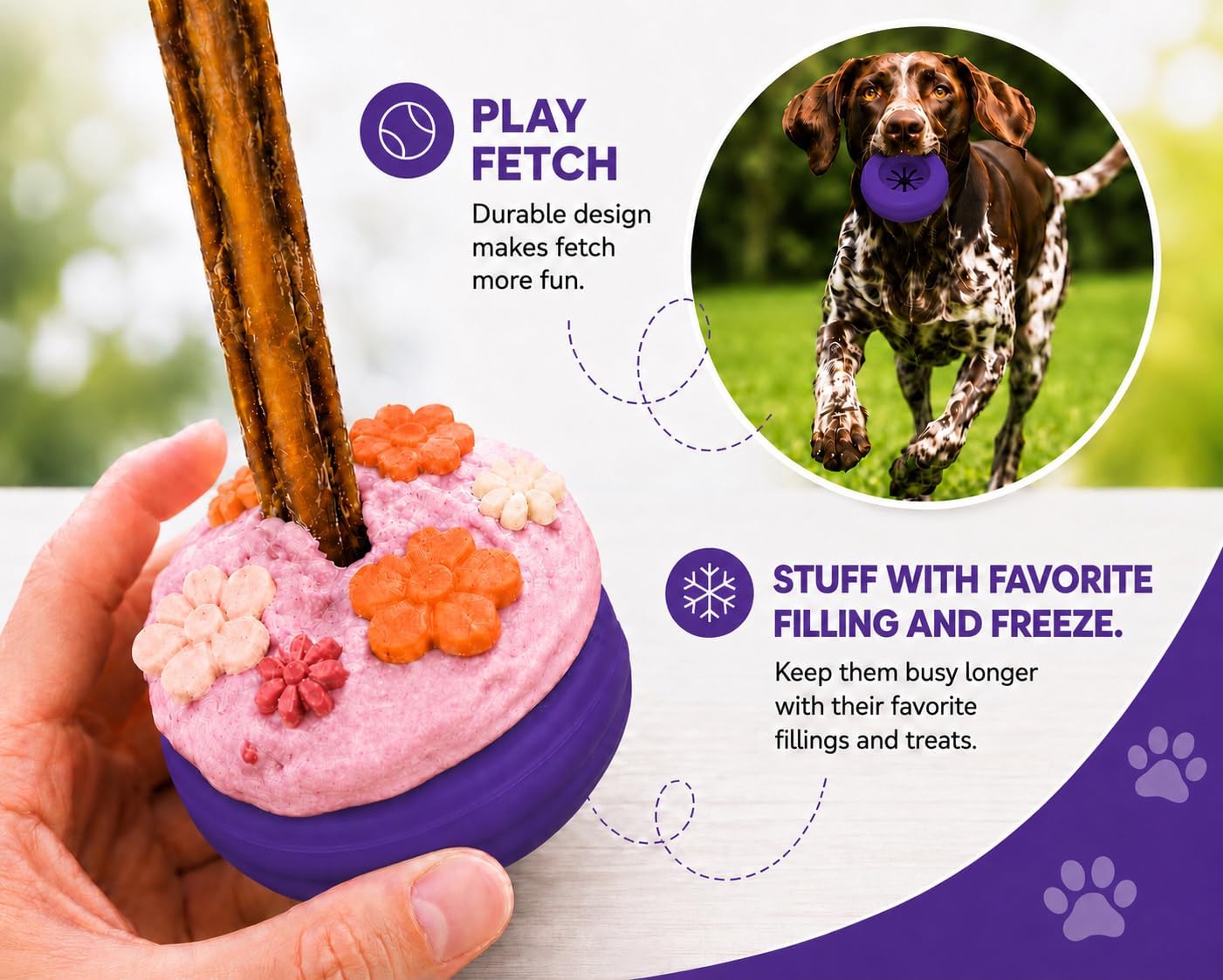 Bully Stick Holder for Dogs - Medium Size - Interactive Dog Toy, Dog Treat Holder, Slow Feeder, Treat Dispenser, Chew Toy and Dog Safety Device