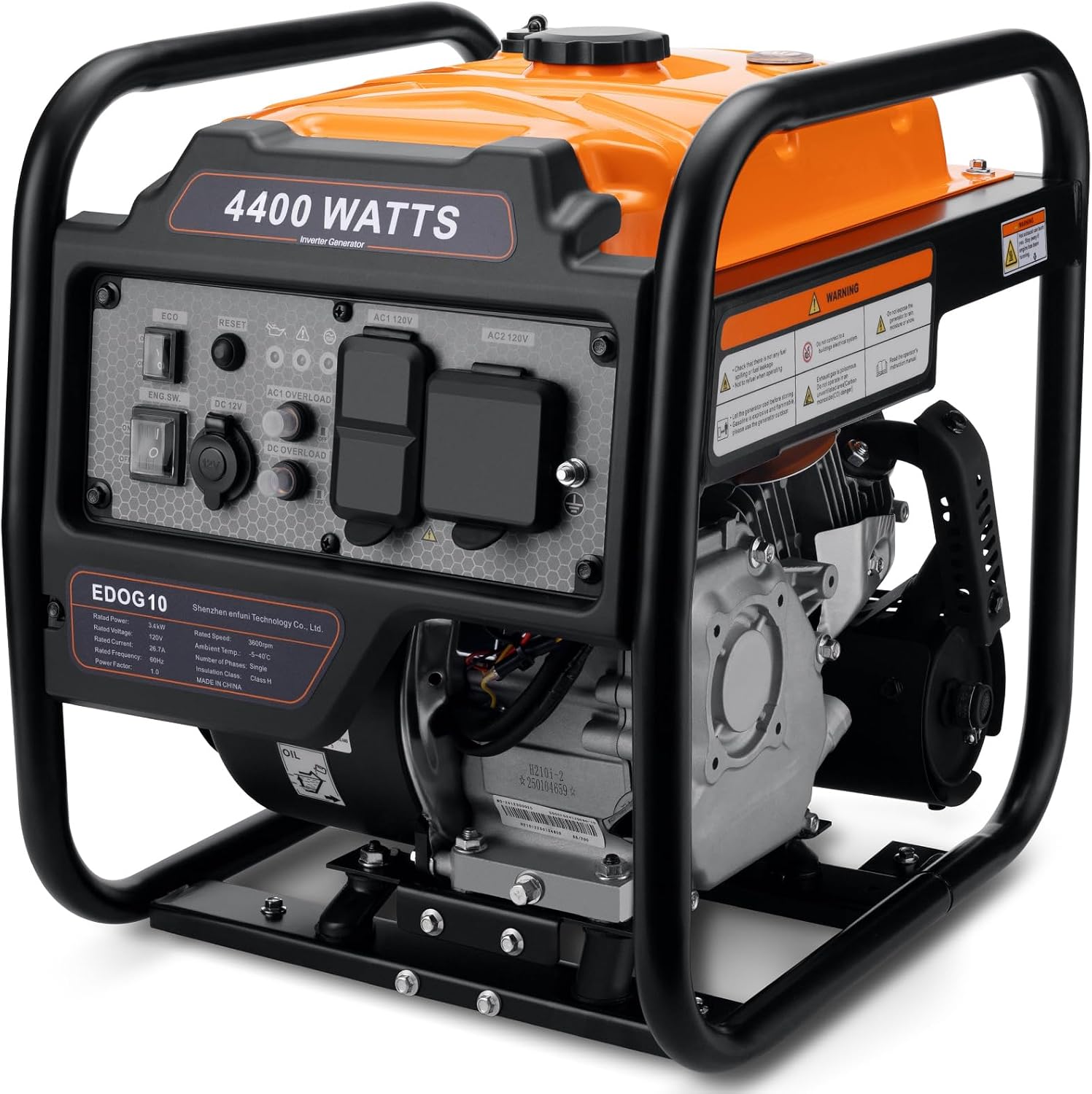 Oxseryn Power Equipment 4400 Watts Inverter Generator Gas Powered, Portable Open Frame Generator, Low Noise with ECO Mode, RV Ready