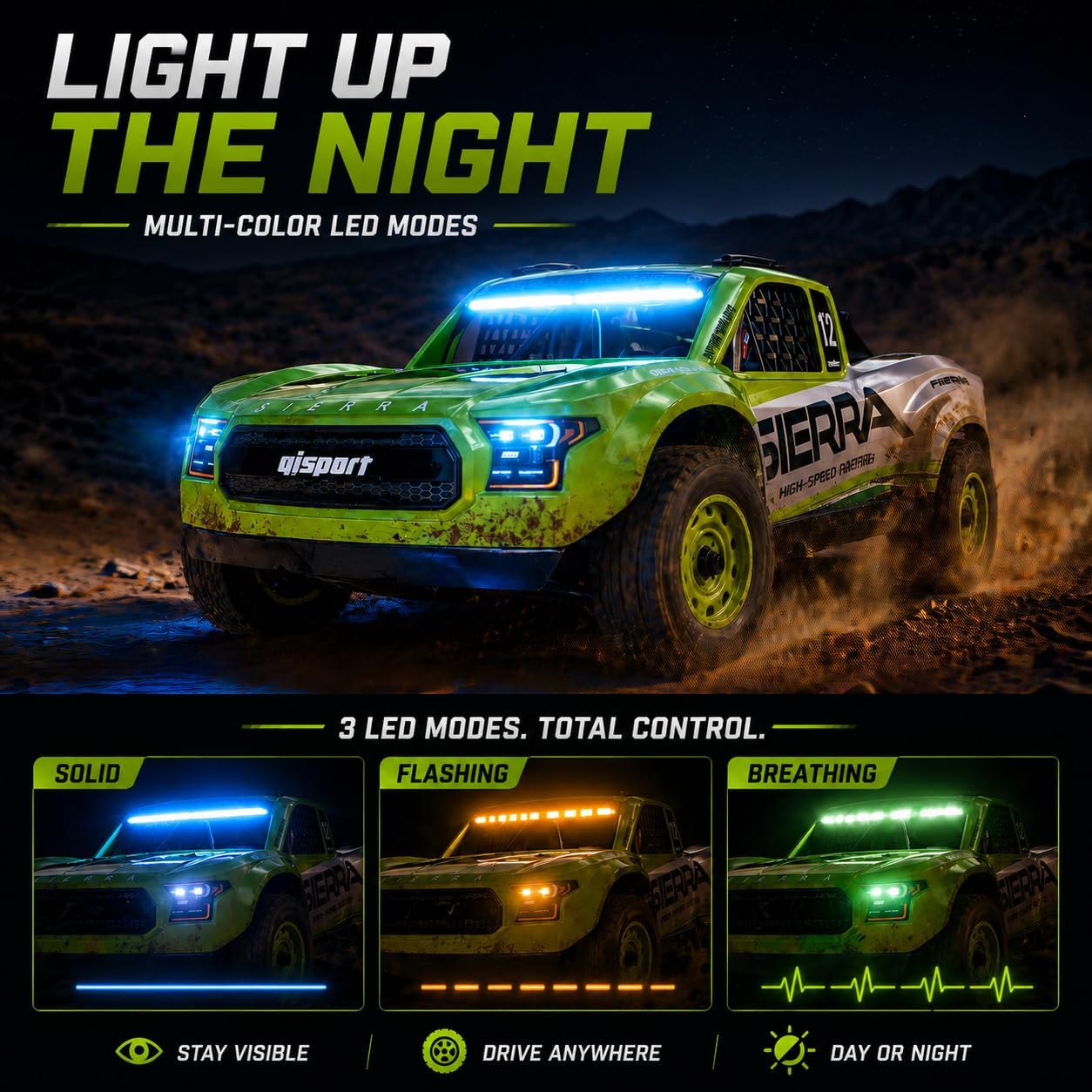 UDIRC 1203PRO 1/12 RC Short Course Truck, 50MPH 3S Brushless Fast RC Car with Gyro and Center Diff for Adults, 4WD All Terrain Desert Truck RTR