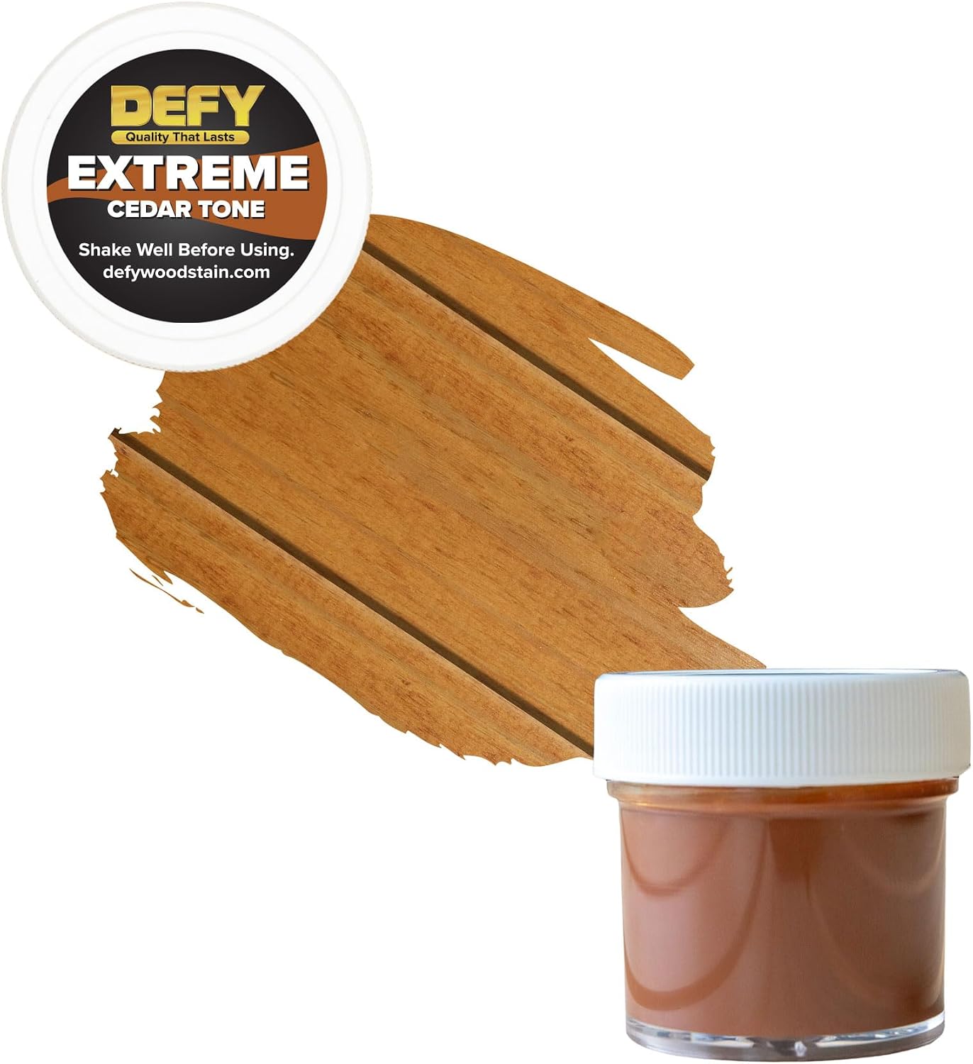 DEFY Extreme Wood Stain and Sealer in One - 1 Gallon Semi-Transparent Waterproof Coating for All Wood Types - Cedar Tone