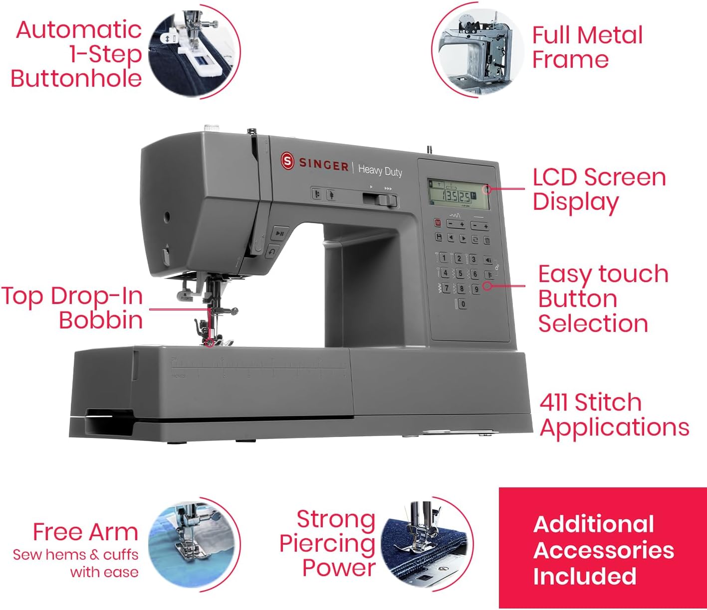 SINGER® 6700C Heavy Duty Computerized Machine with Accessory Kit