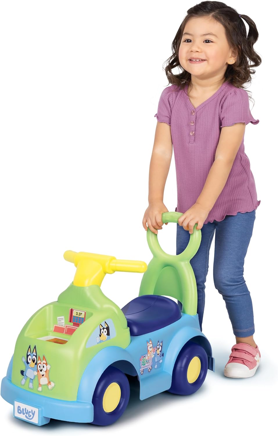 Bluey Shopping Cart Ride On for Baby, Toddler, Kids