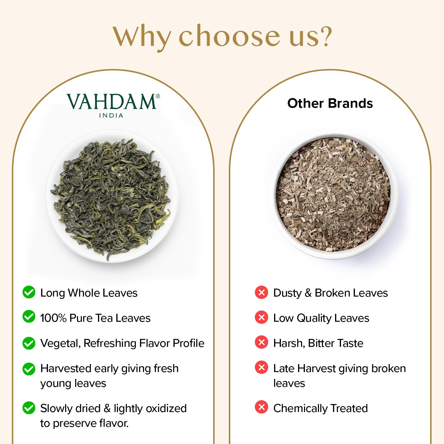 VAHDAM, Himalayan Green Tea Leaves (50+ Cups, 3.53 Oz) Non GMO, Gluten Free | High Elevation Grown Green Tea Leaves From Himalayas | Pure Unblended Single Origin Green Loose Leaf Tea | Vacuum Sealed