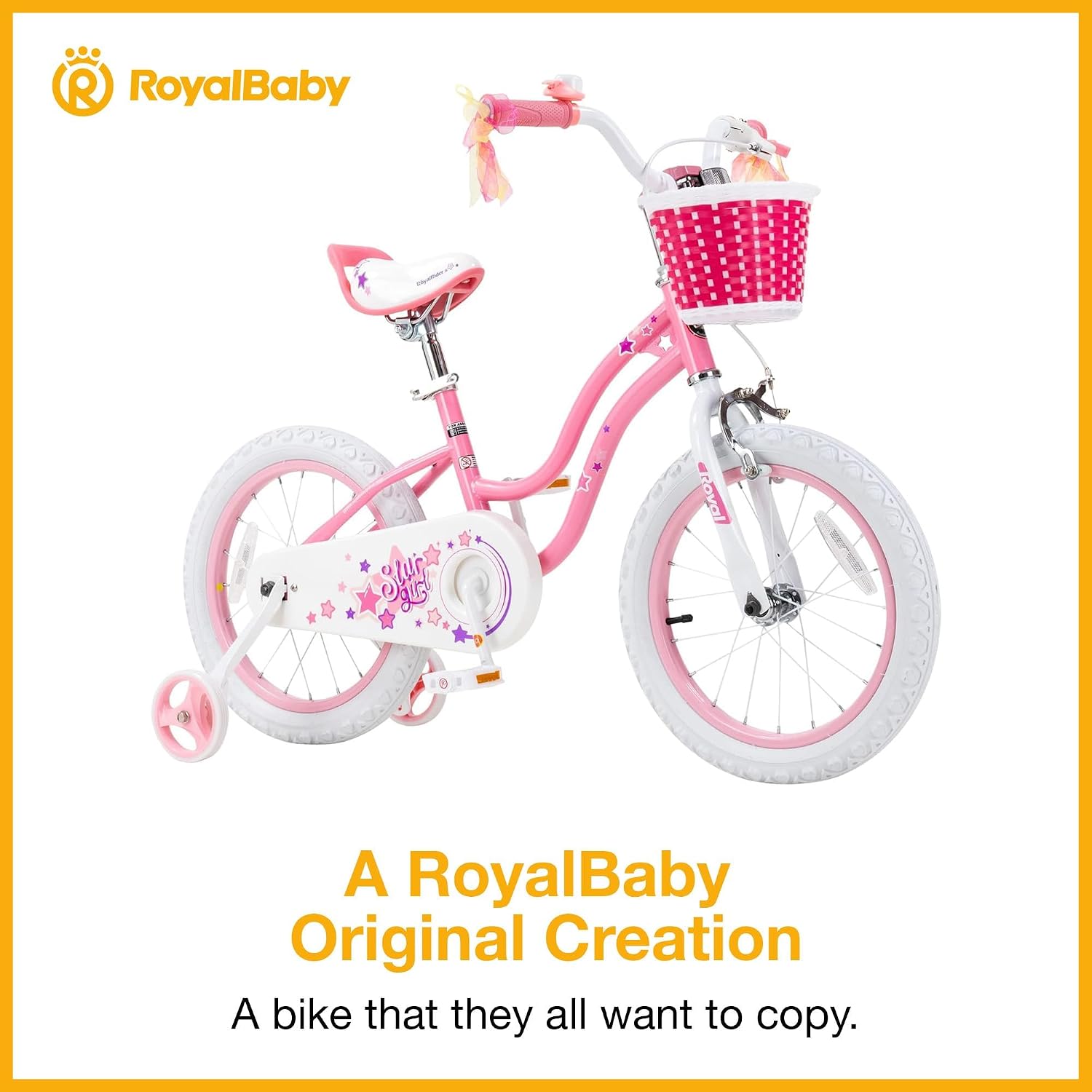 RoyalBaby Girls Bike Classic & EZ Kids Bike, Balance and Pedal Bicycle, 12 14 16 18 20 Inch Toddlers to Big Kids 3-10 Years