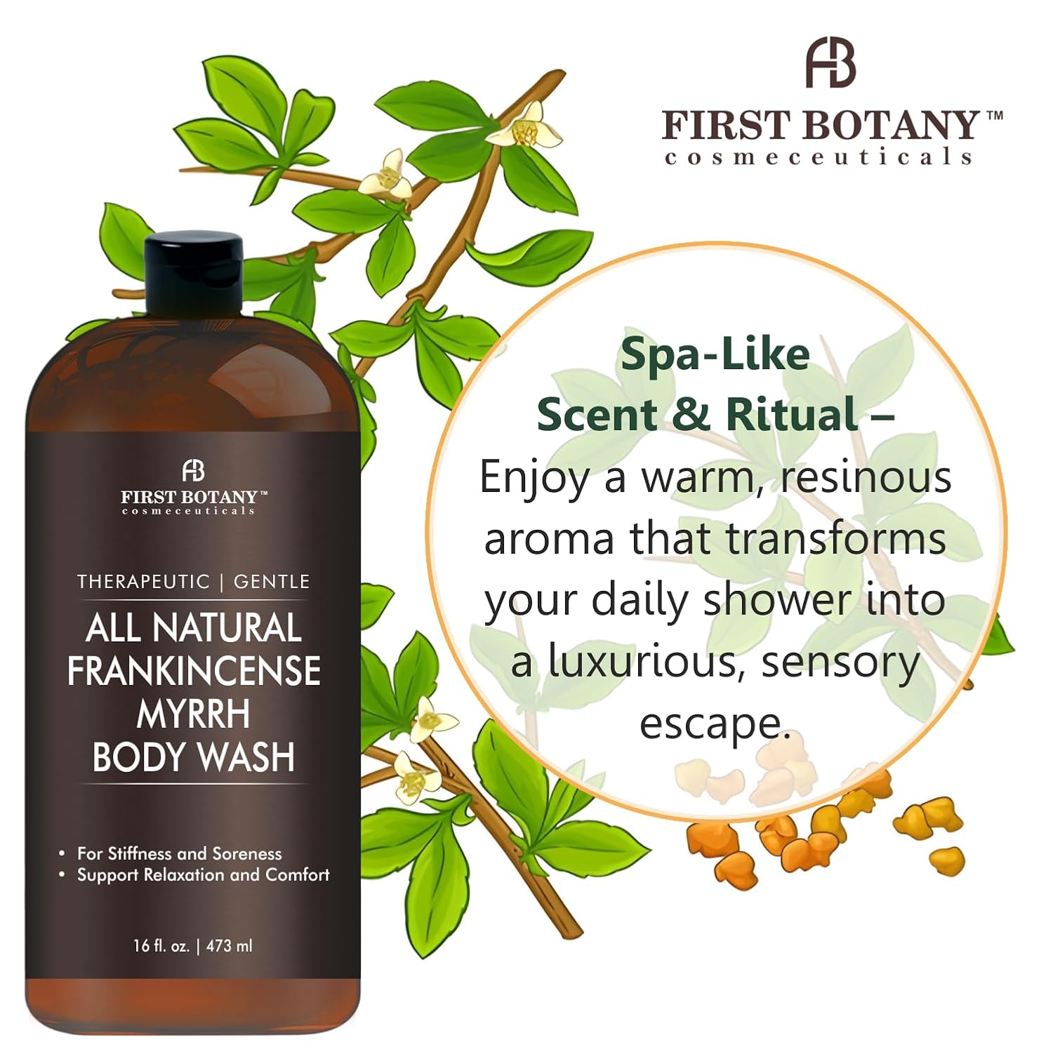 Tea Tree Eucalyptus Body Wash & Skin Cleanser for Women & Men, 16 Fl Oz
