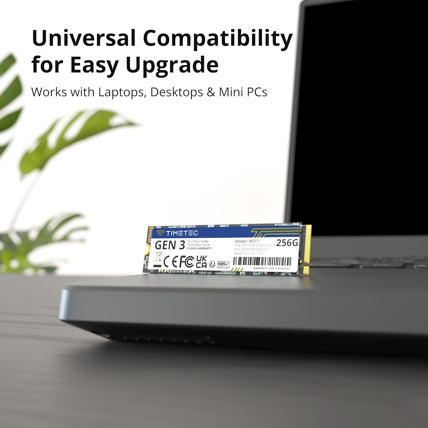 Timetec 1TB SSD NVMe PCIe Gen3x4 8Gb/s M.2 2280 3D NAND High Performance SLC Cache Read/Write Speed Up to 2, 000/1