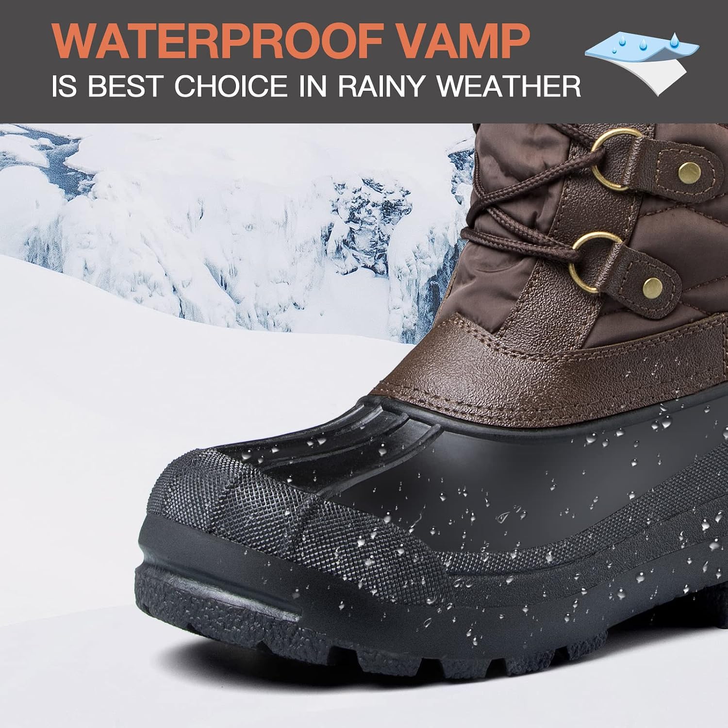 mysoft Women's Snow Boots Waterproof Mid-Calf Winter Boots