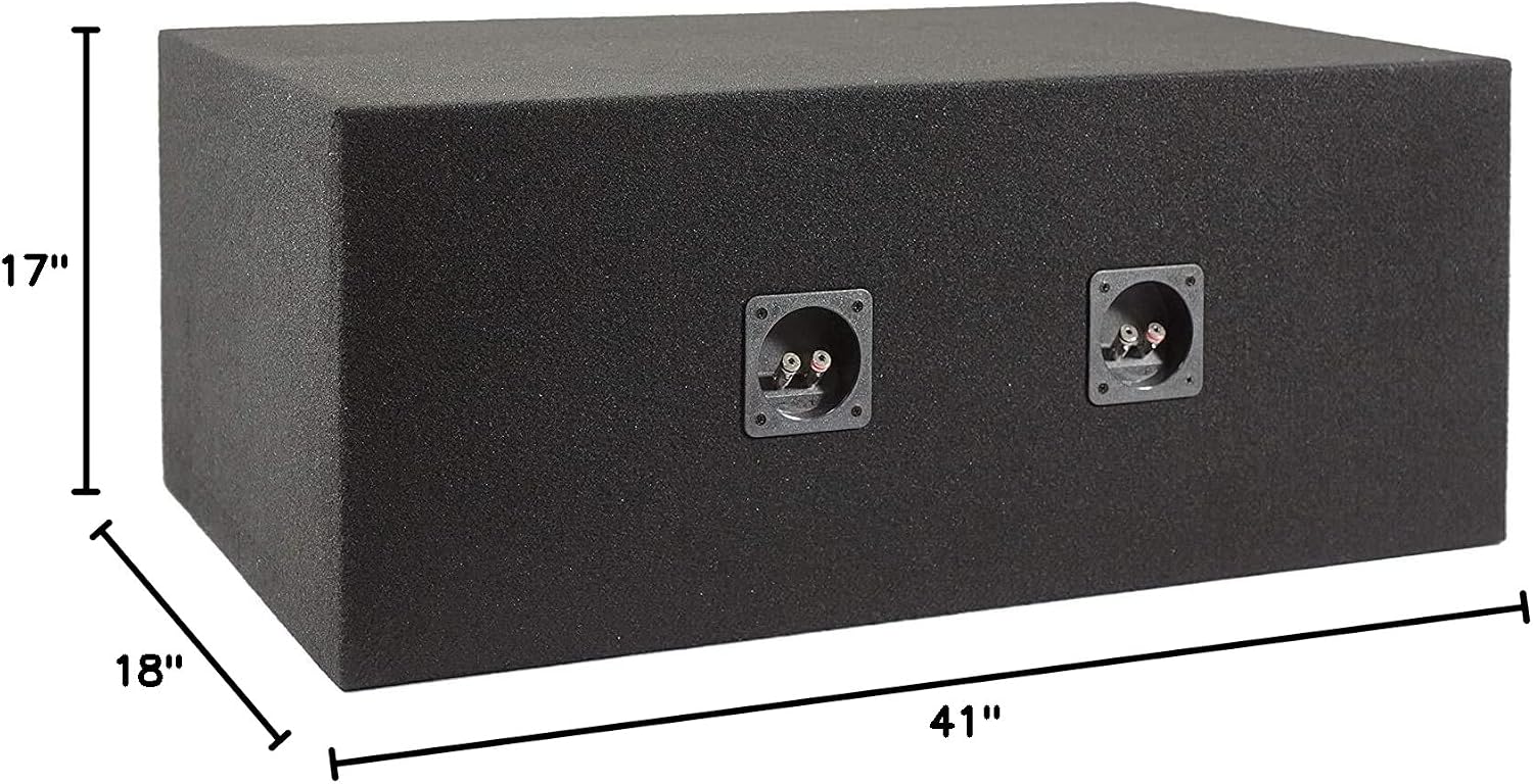 Absolute USA VEGD15 Dual 15-Inch Slot Ported Subwoofer Enclosure, 3/4-Inch MDF