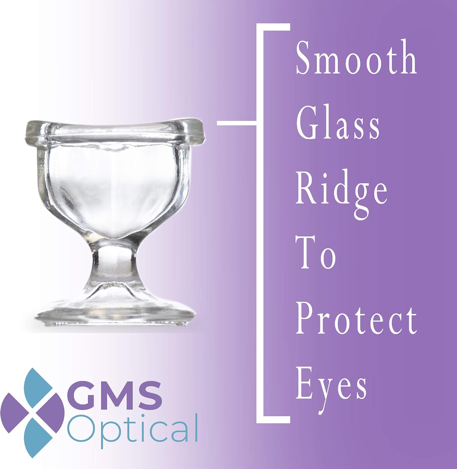 Glass Eye Wash Cup - Soothing Relief from Allergens, Irritants, Makeup, Dust, Dry Eyes and More - Use With Distilled Water or Saline (10 mL Volume)