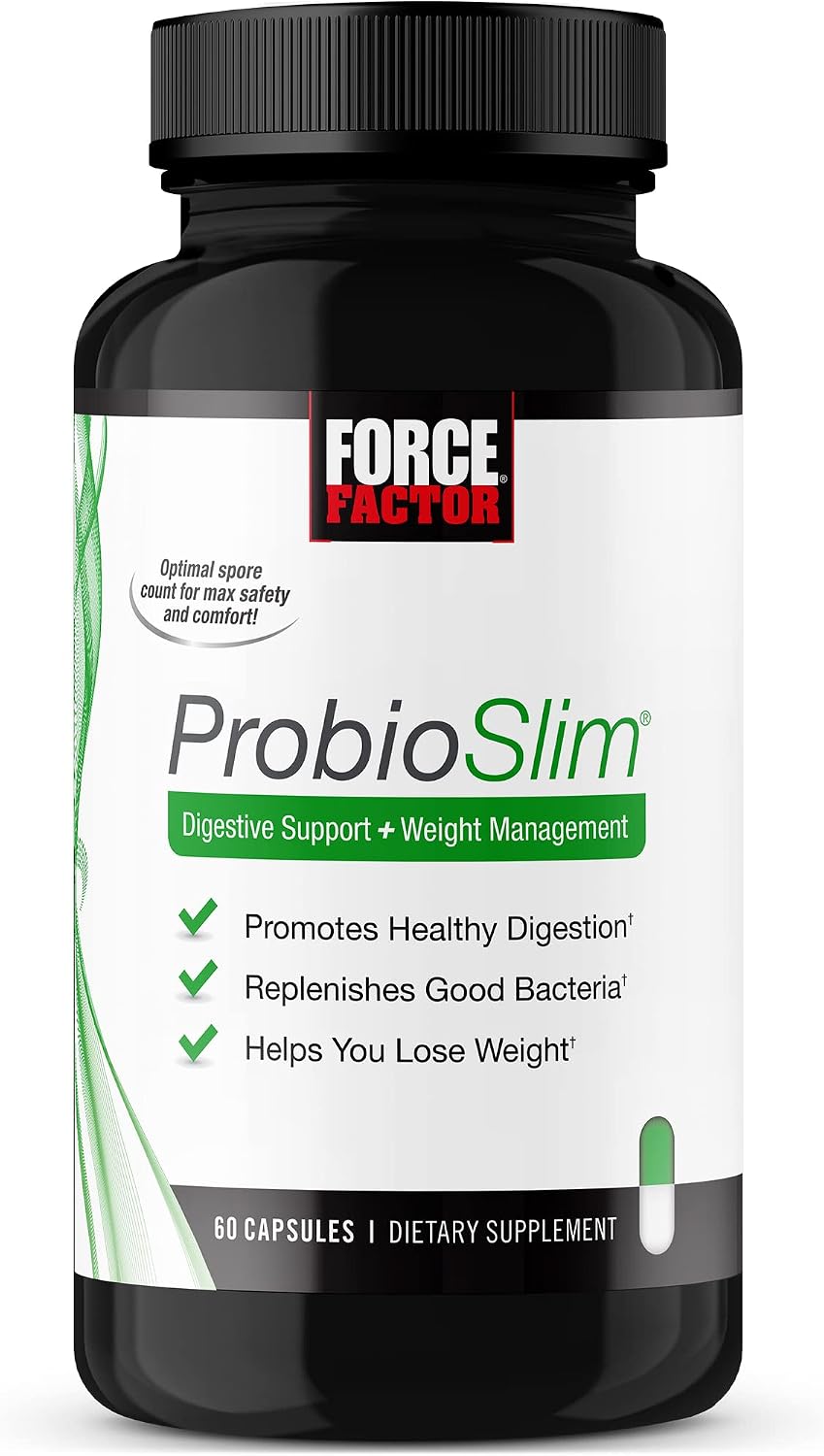 Force Factor ProbioSlim Probiotics for Women and Men, Probiotics for Digestive Health to Reduce Bloating, Gas, & Occasional Diarrhea, with Prebiotics