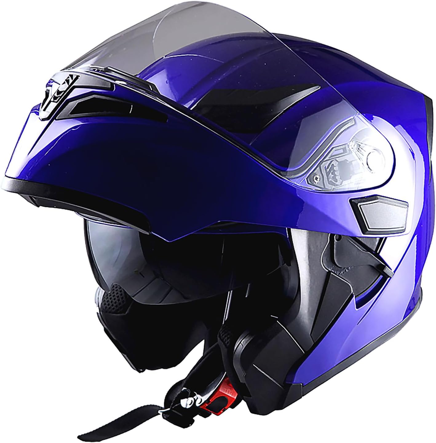 1Storm Motorcycle Modular Full Face Helmet Bike Flip up Dual Visor Sun Shield: HB89 Matt Black
