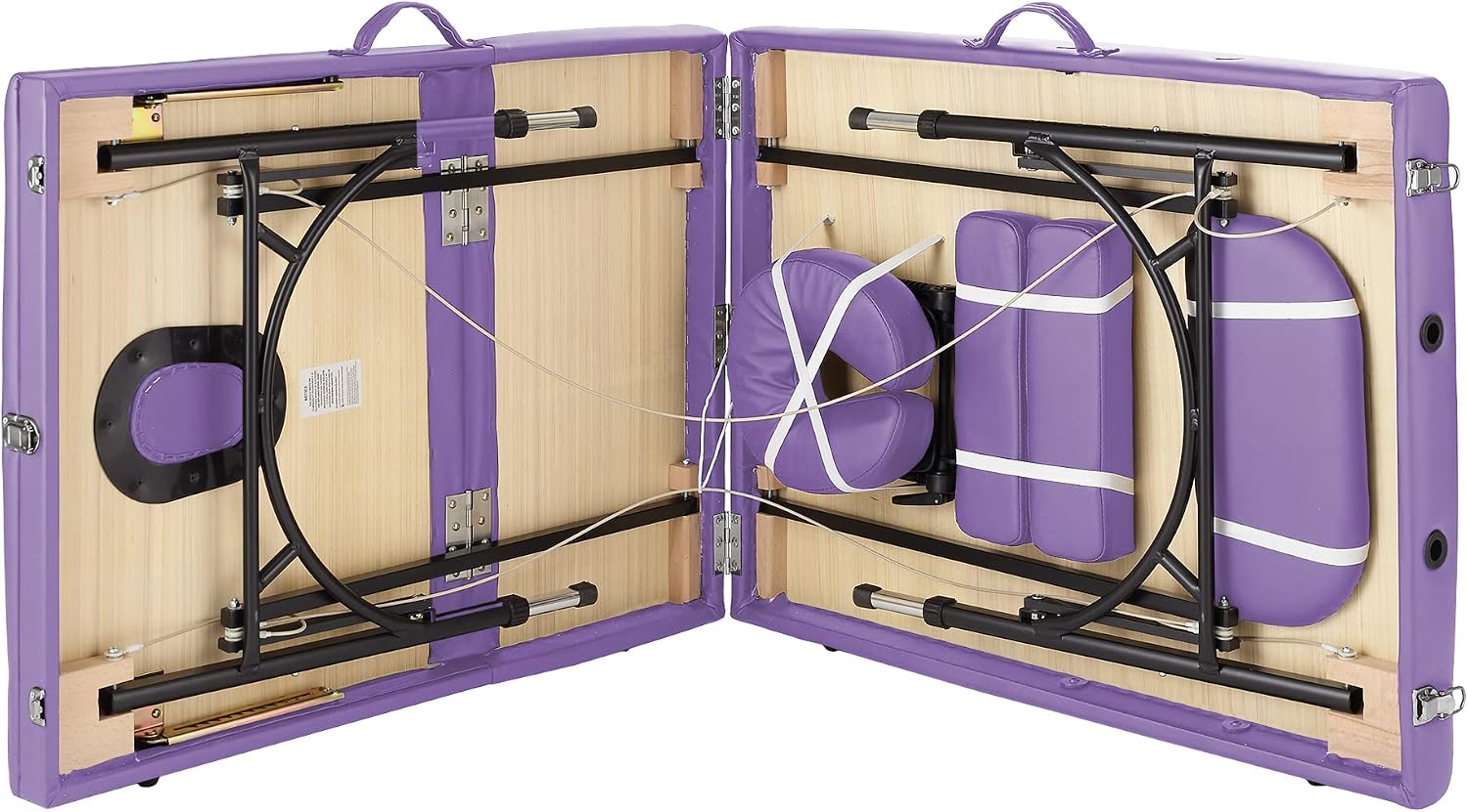 Saloniture Professional Portable Lightweight Tri-Fold Massage Table with Aluminum Legs - Includes Headrest, Face Cradle