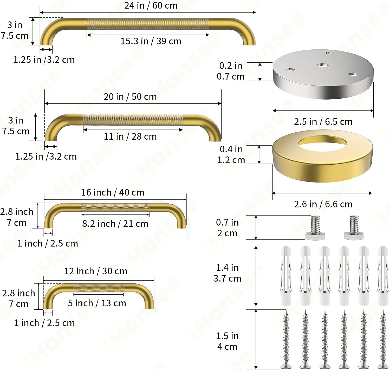 Brushed Nickel Grab Bars 18" 32" 36" 42" Bundle - 1.25" Diameter | 4 Pack Commercial Grab Bar, Anti-Slip Safety Shower Handrail, Toilet Handicap Bar, Stainless Steel Bathroom Handle for Senior
