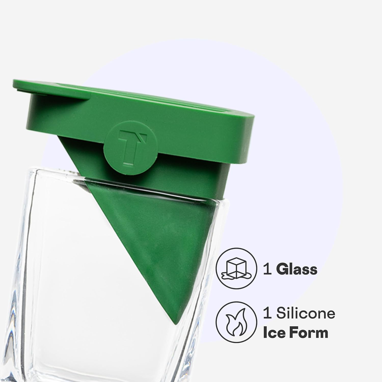 Corkcicle Whiskey Wedge - Premium Old Fashioned Glass with Silicone Ice Mold - For Bourbon, Scotch, & Spirits - Great Gift for Dad - Perfect for the Holidays - 9 oz