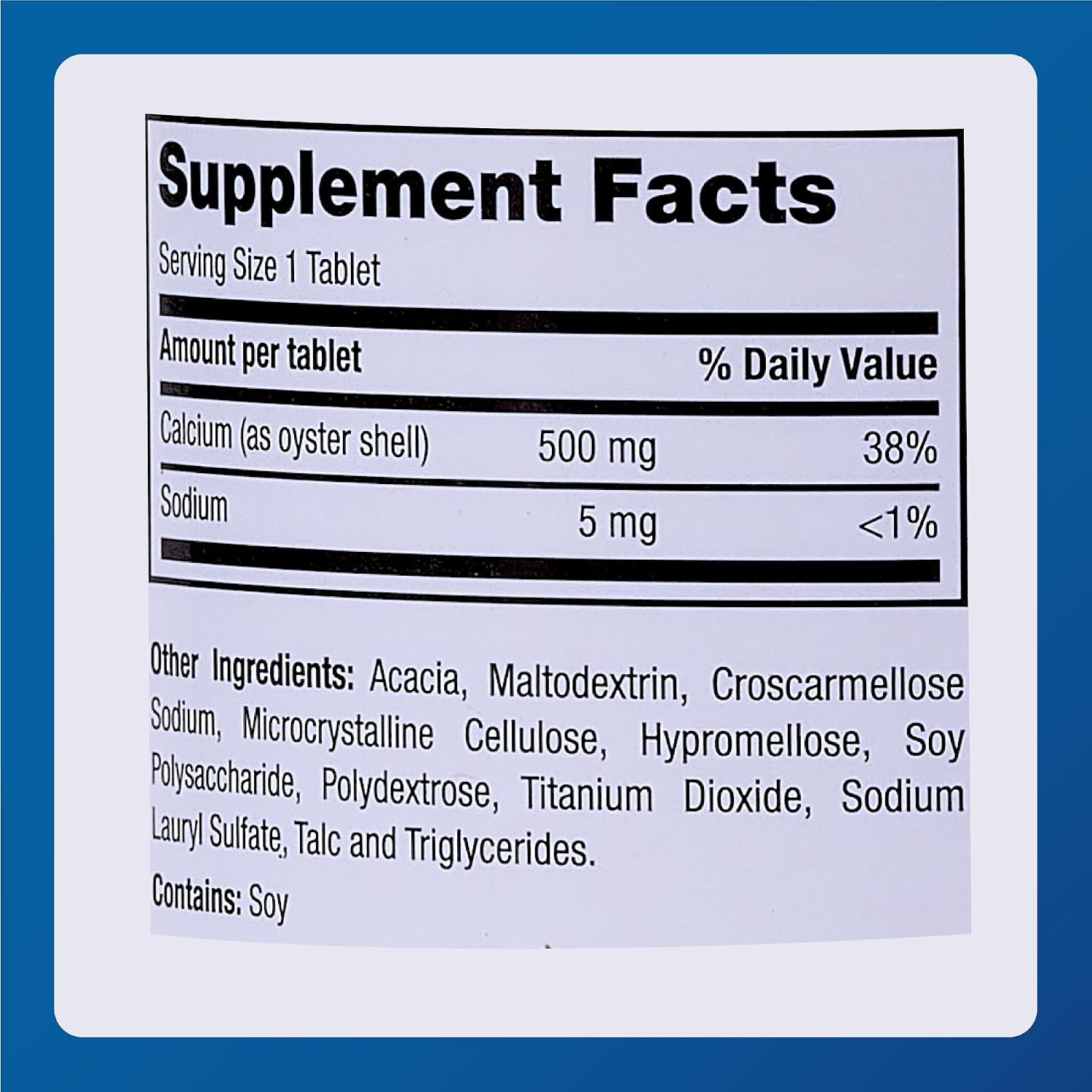 Major Oyster Shell Calcium 500 mg - Daily Calcium Supplement - 300 Tablets (1-Pack)