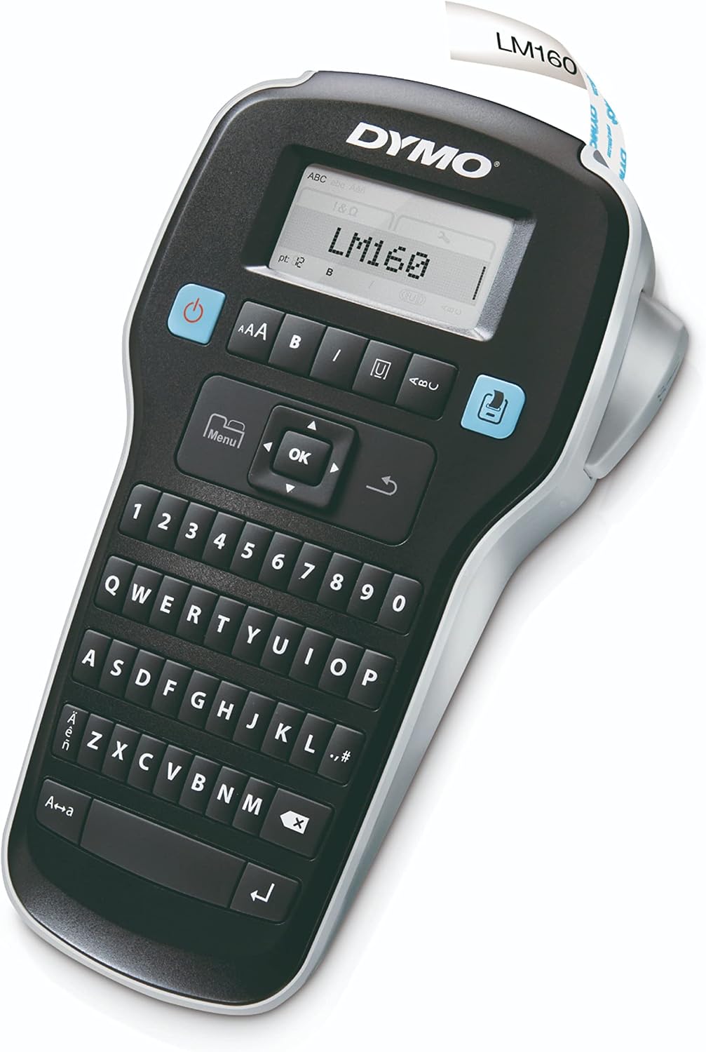 DYMO Label Maker LabelManager 160 Portable Label Maker, Easy-to-Use, One-Touch Smart Keys, QWERTY Keyboard, Large Display, for Home & Office Organization, Black